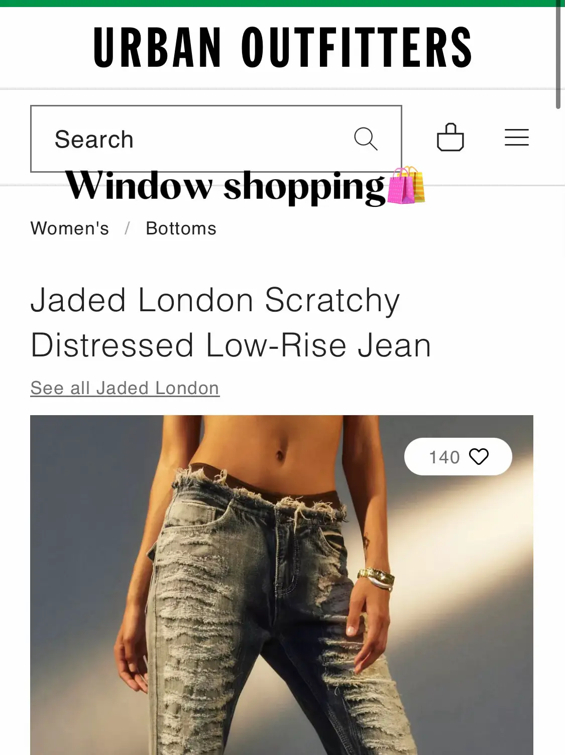 Jaded London Scratchy Distressed Low-Rise Jean