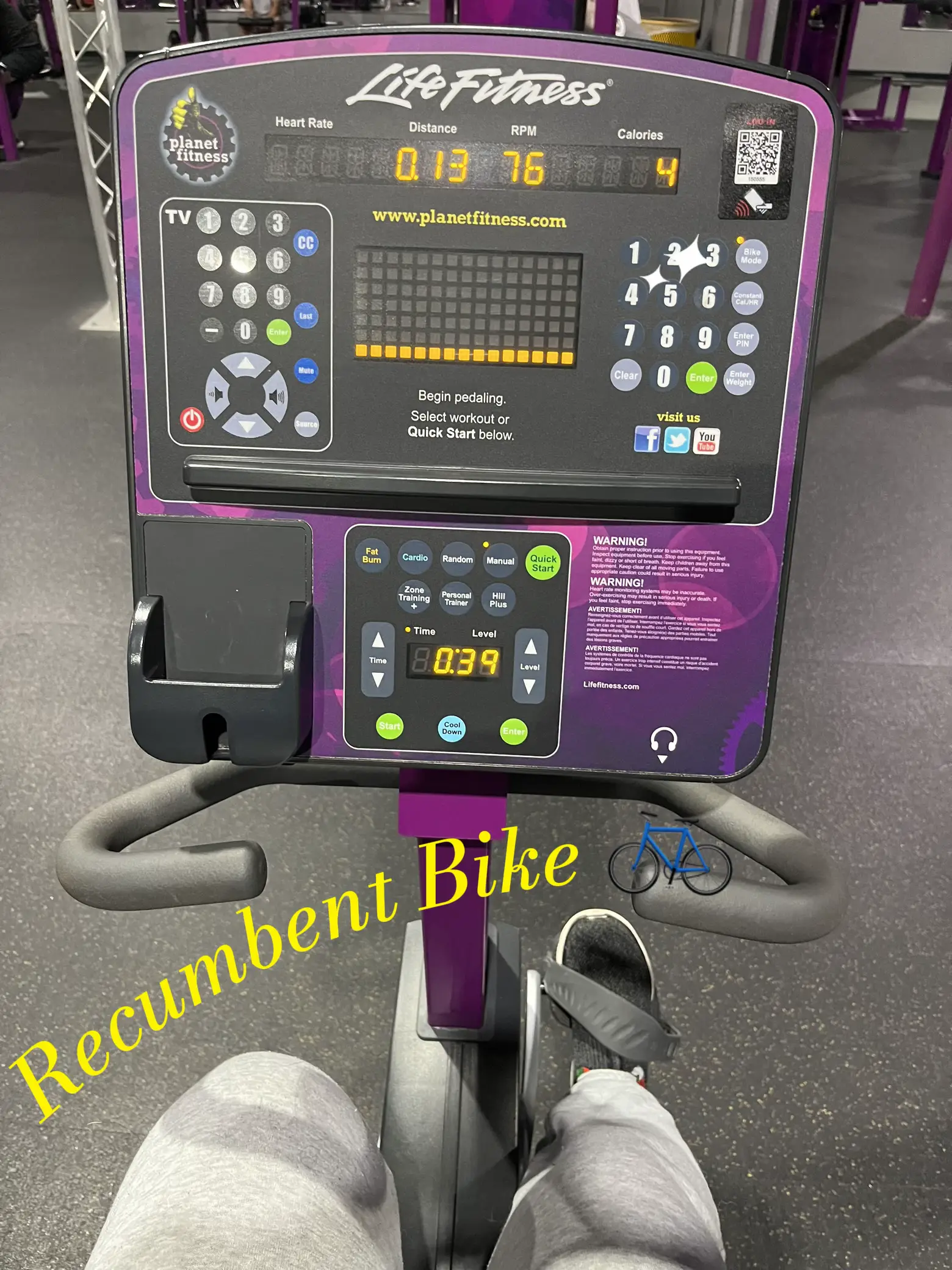 Planet fitness recumbent discount bike