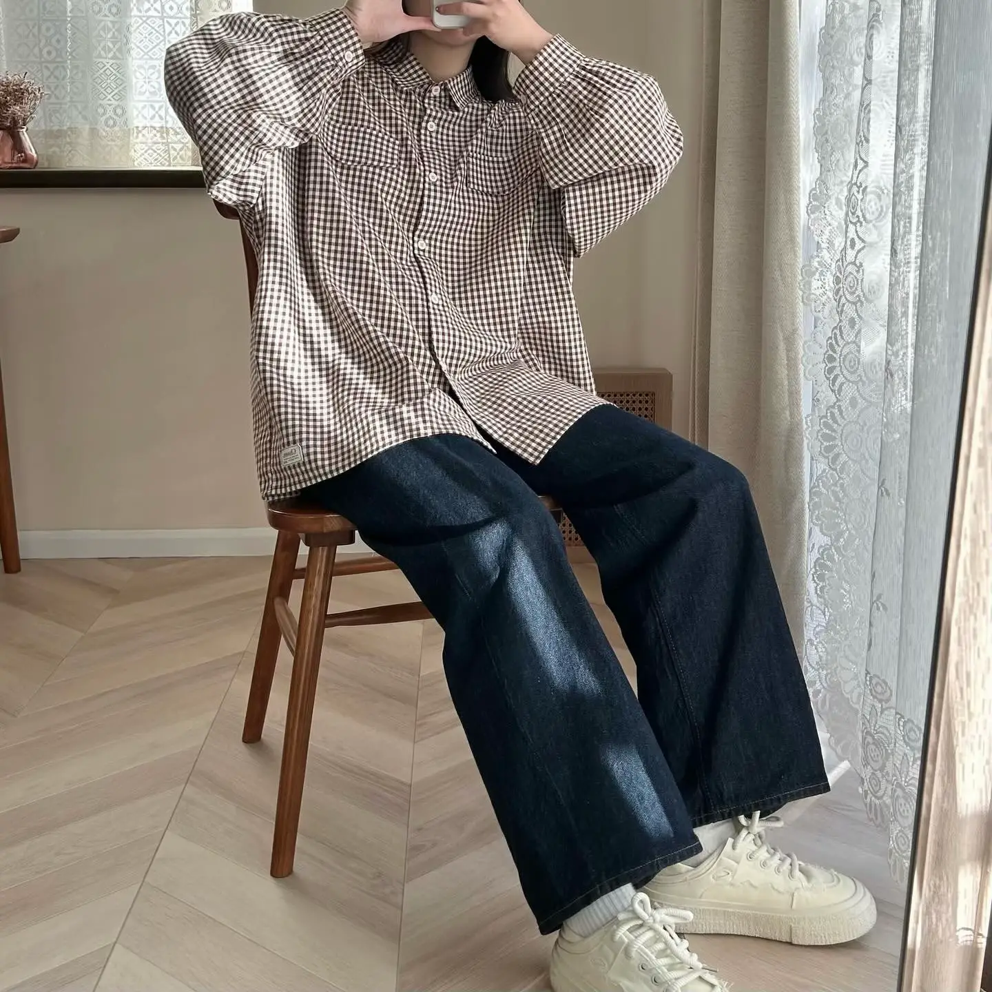 グレンチェックリボン❁確認用です ˏˋ チェックシャツ ˎˊ˗ | しふくが