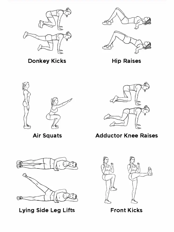  A list of different exercises to do.