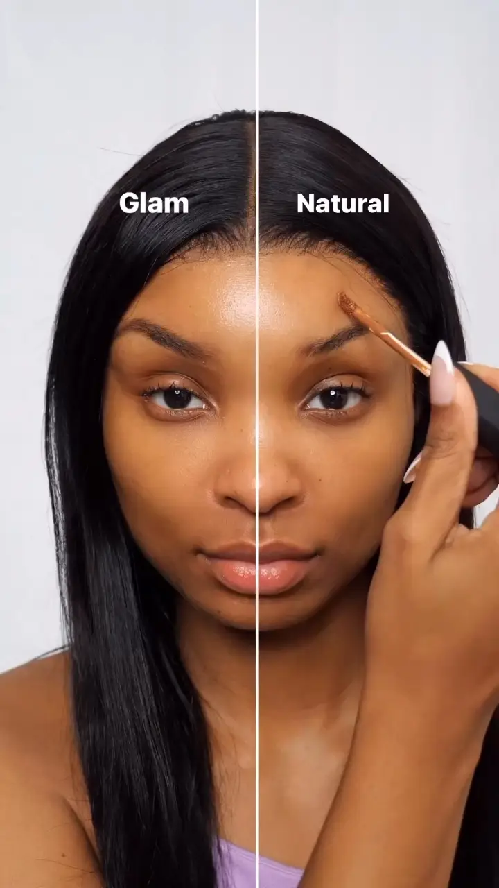glam vs natural makeup, Video published by beauty • makeup