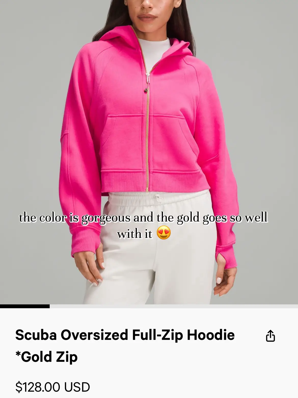 Scuba Oversized Full-Zip Hoodie *Gold Zip