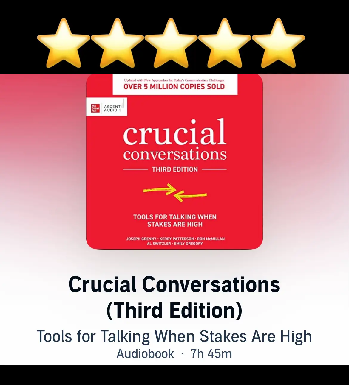 Crucial Conversations (Third Edition) by Joseph Grenny, Kerry Patterson,  Ron McMillan, Al Switzler, Emily Gregory - Audiobook 