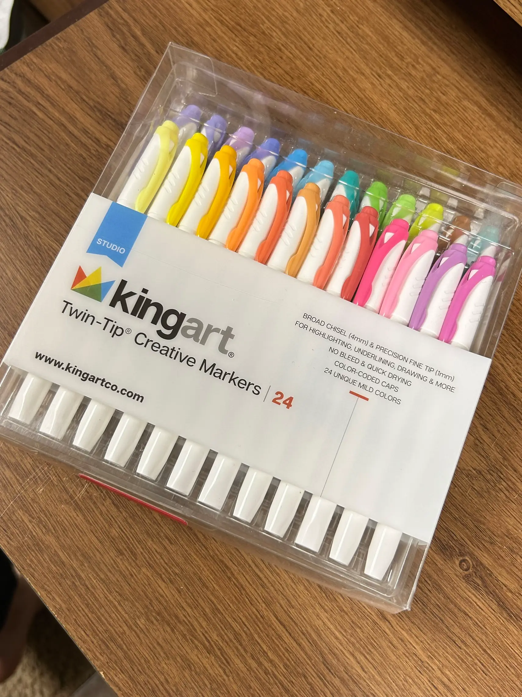 KINGART Studio Felt Tip Pens, Set of 24, Multicolored