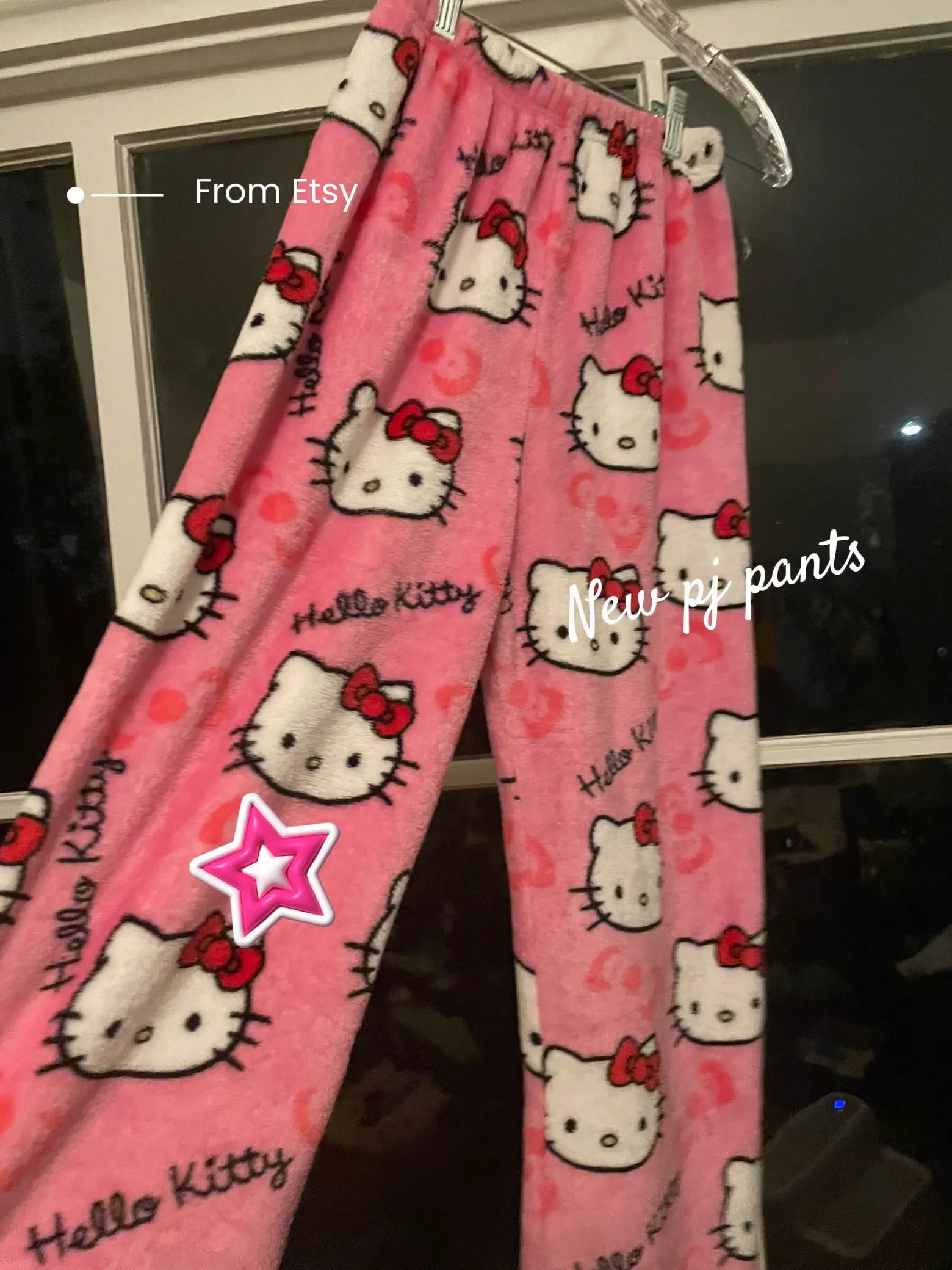 hellokittys Pajamas Black Pink Anime Flannel Women Warm Pant Autumn Fashion  