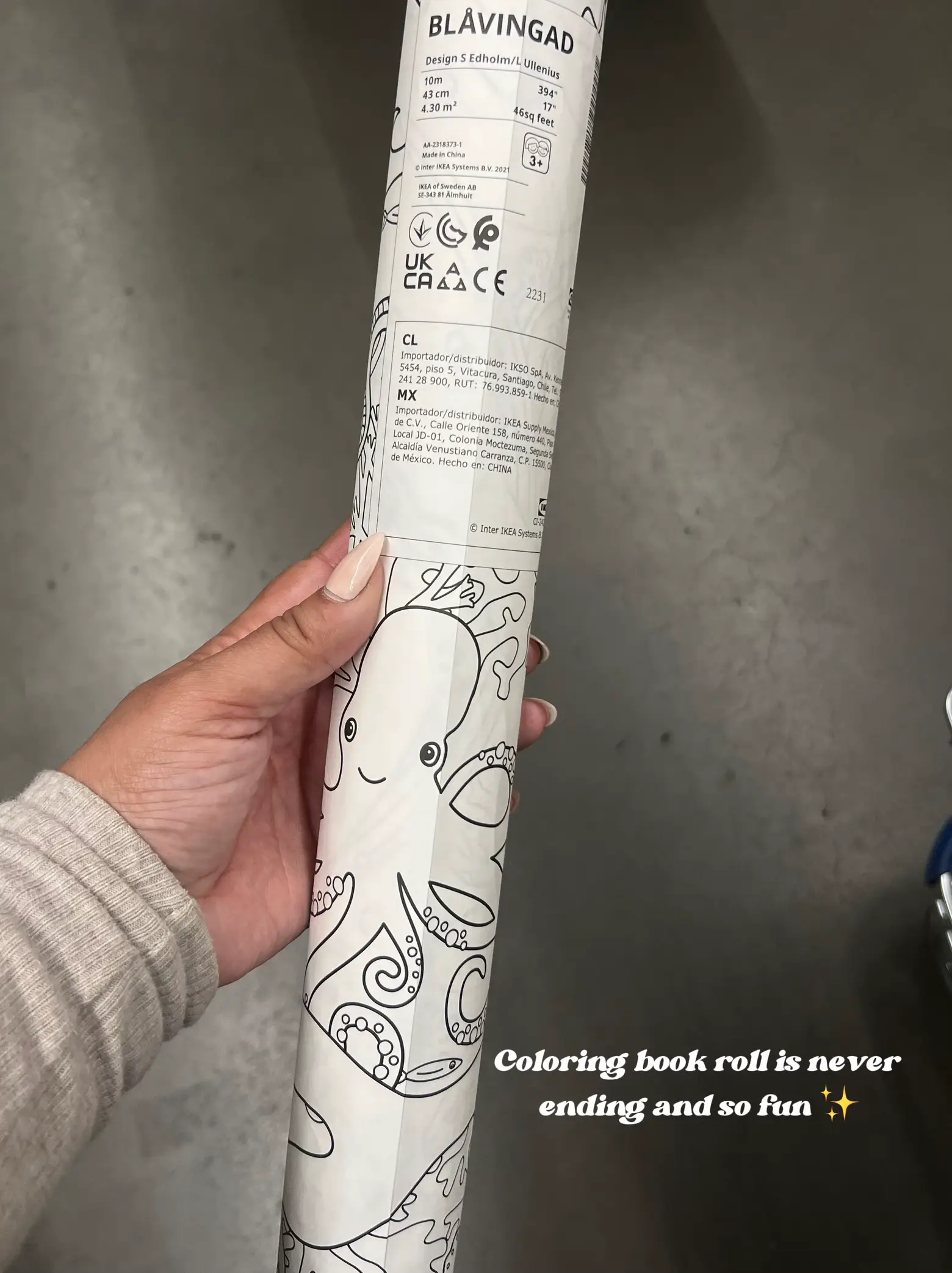 IKEA Kids Coloring Paper Roll, 10 m (394) - Kids Coloring Paper