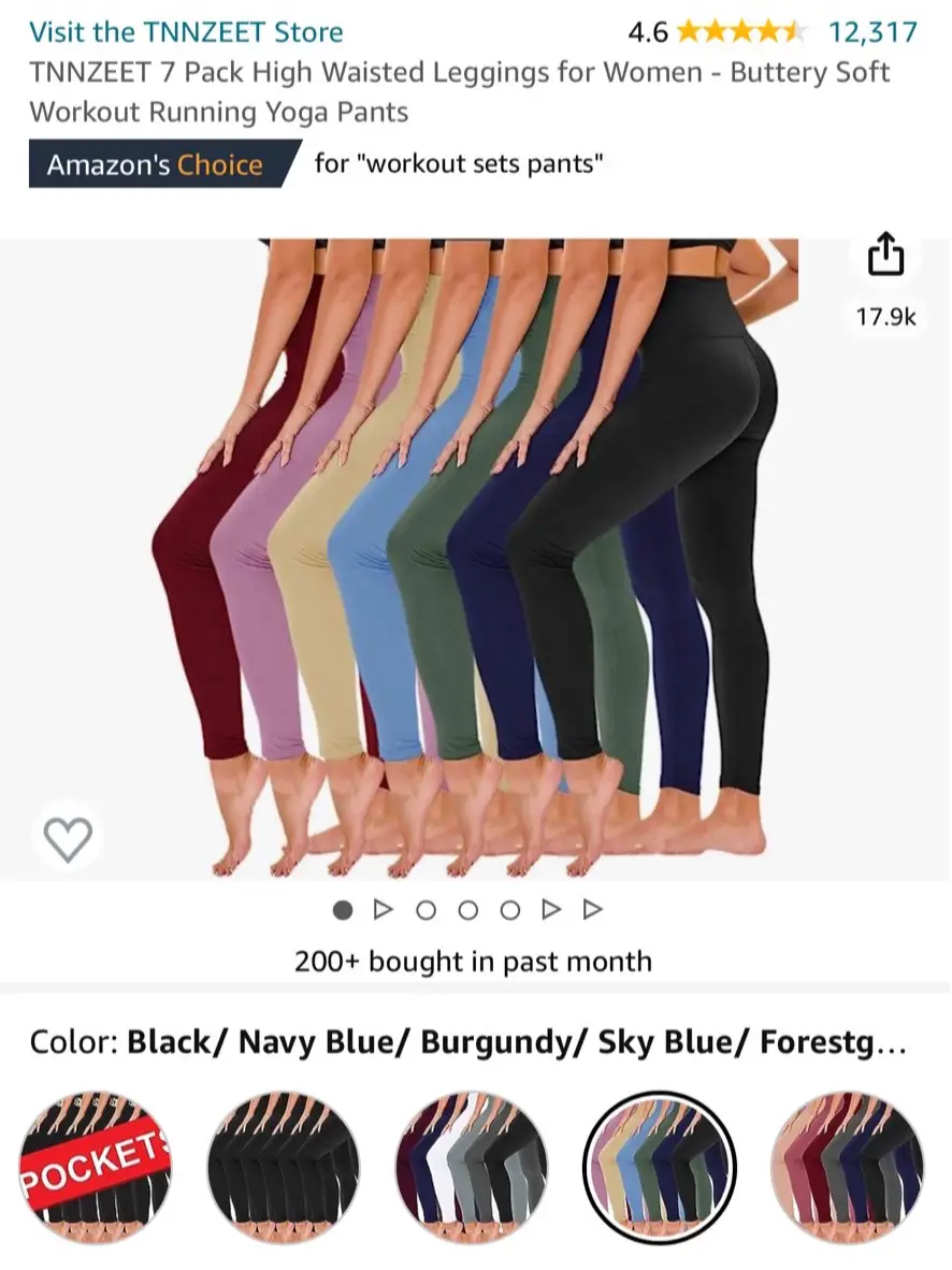 TNNZEET 7 Pack High Waisted Leggings for Women - Buttery Soft Workout  Running Yoga Pants : : Clothing, Shoes & Accessories