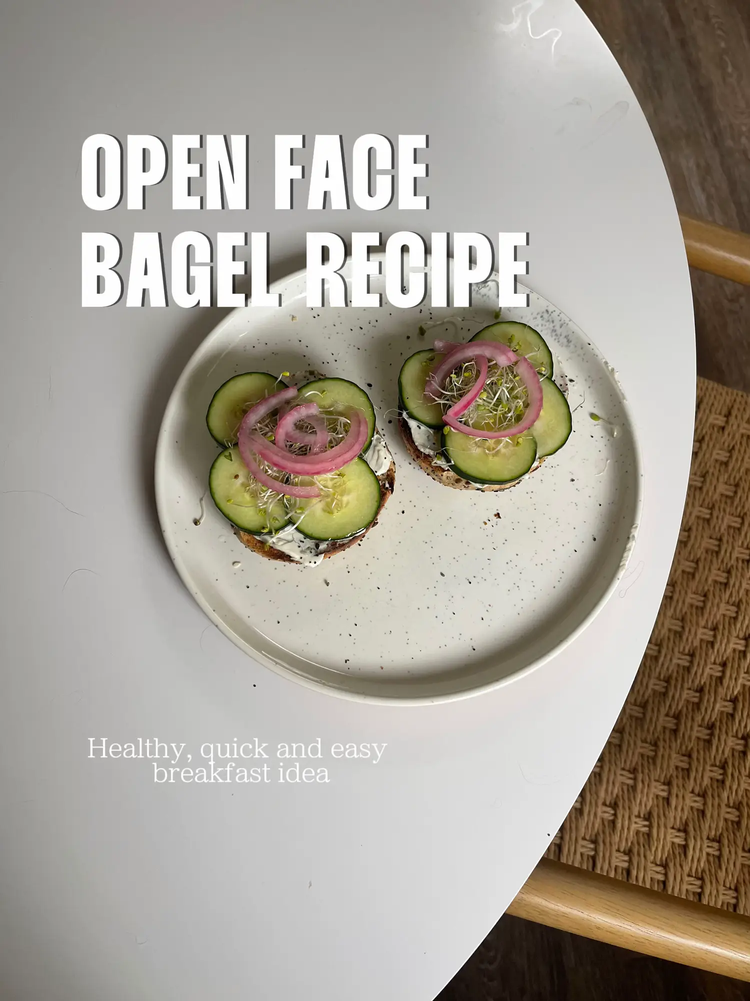 Healthy Breakfast Idea Open Face Bagel Recipe Gallery posted by