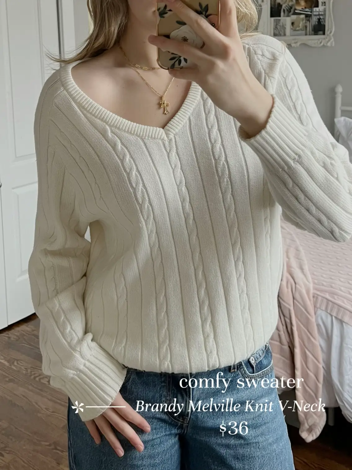 Brandy Melville Caroline Cardigan Knit Grey Gray open front One Size