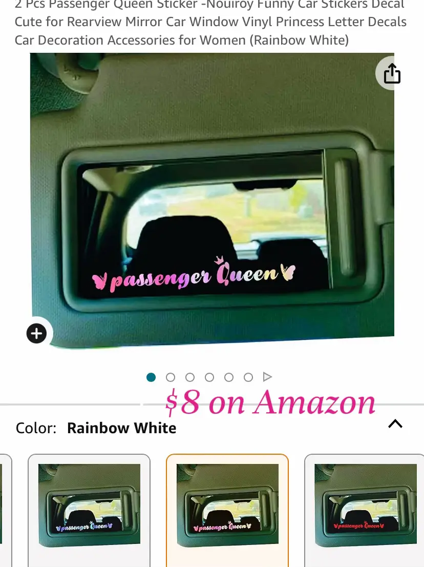 Passenger Princess Star Mirror Decal Sticker Rearview Mirror Car Vinyl  Decorate