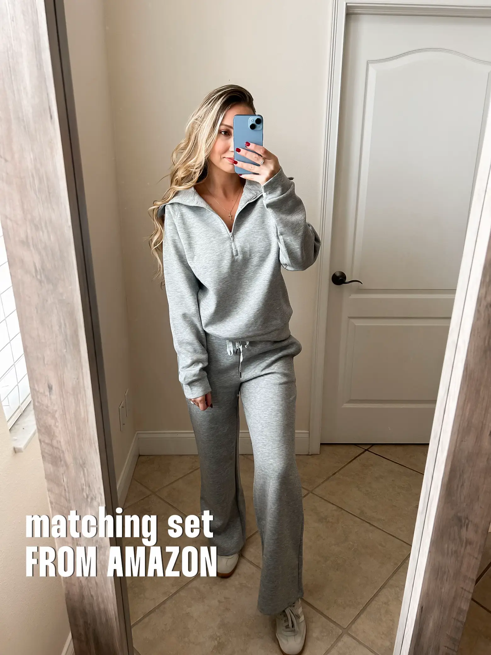 Aboser Women Knitted Outfits 2 Pieces Sweatsuit Set Mock Neck Knit Sweater  Wide Leg Pants Matching Lounge Sets Casual Comfy Loungewear