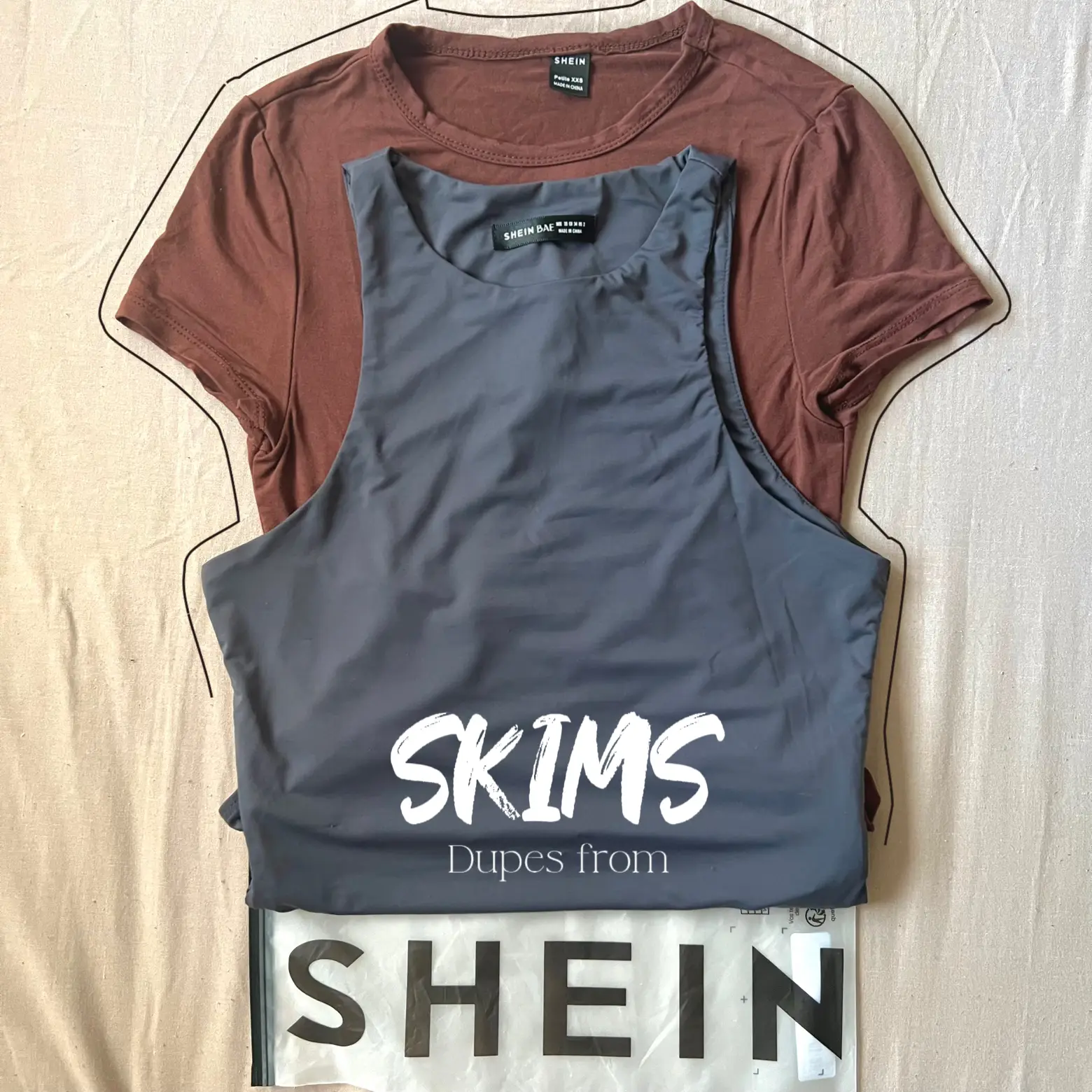 SHEIN PETITE Solid Slim Fit Bodysuit