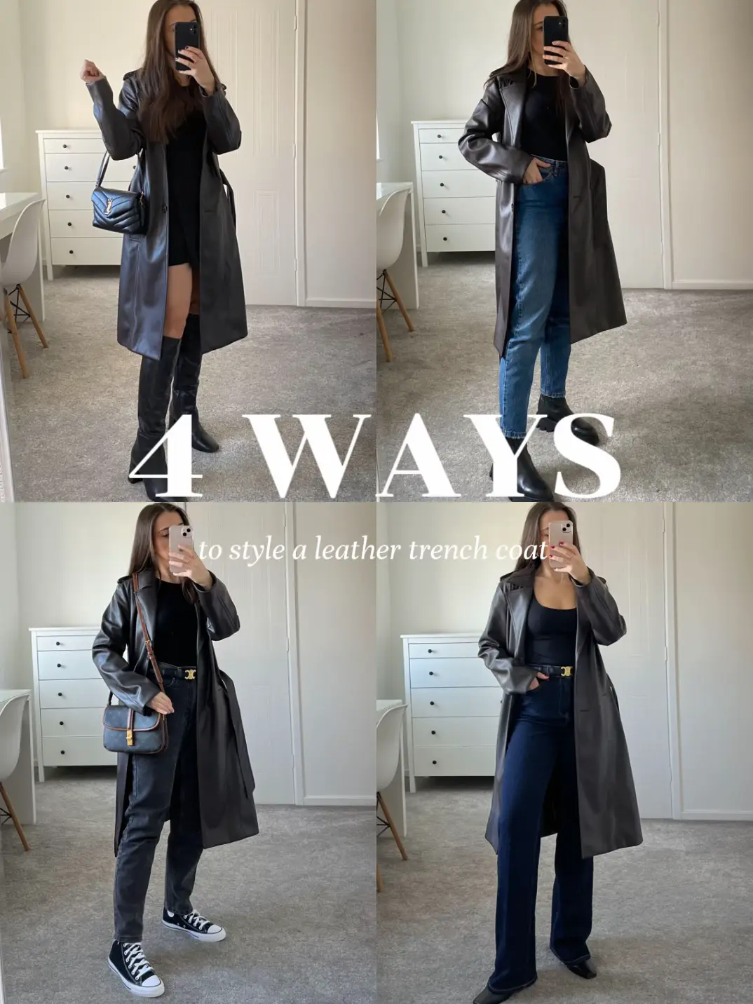 Bershka faux leather trench coat … curated on LTK
