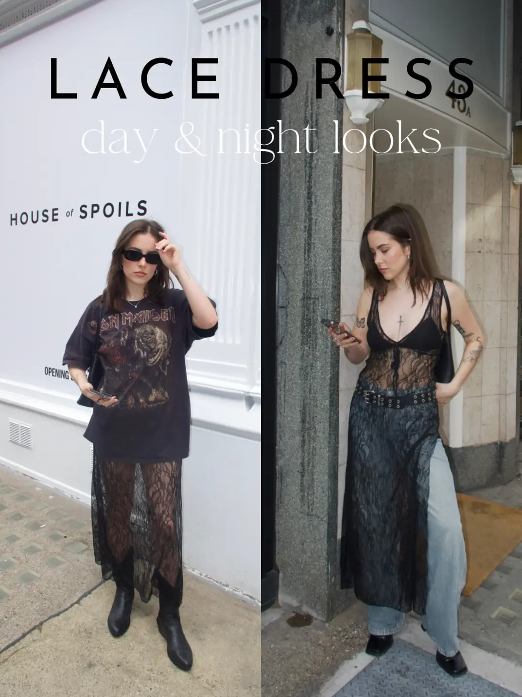 Emmiol Free shipping 2024 Contrast Lace Trim Bow Mini Dress Black