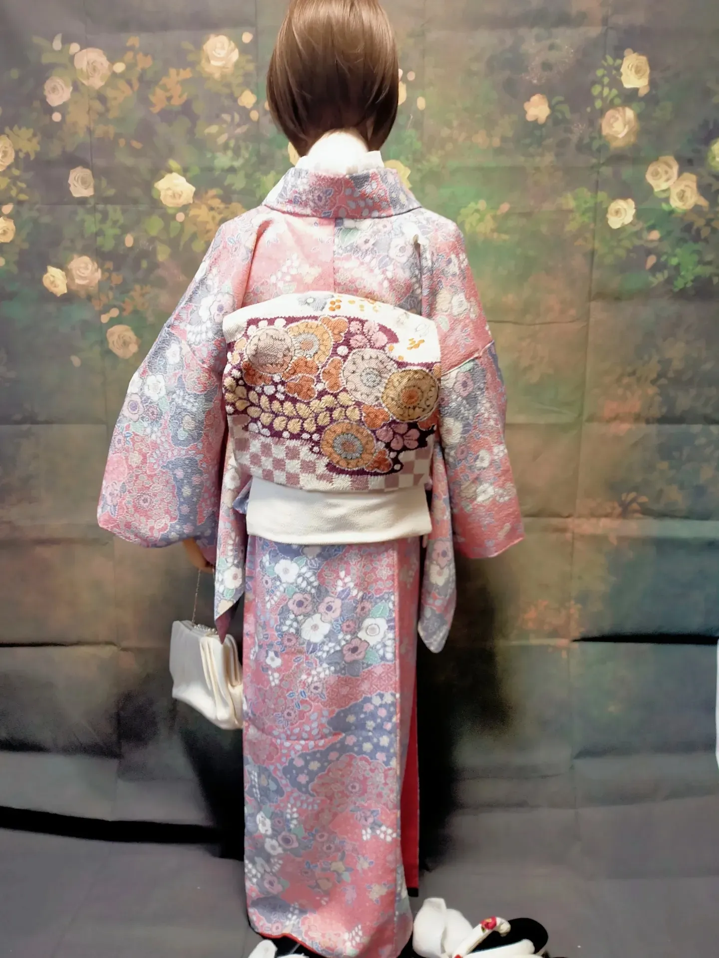 茶 どんぐり 栗 付け下げ 着物 NO6 懸命 