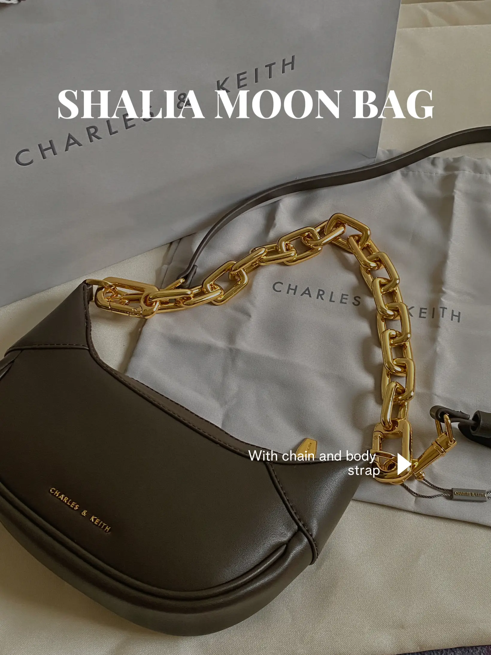 Beige Shalia Chain-Handle Tote Bag - CHARLES & KEITH US