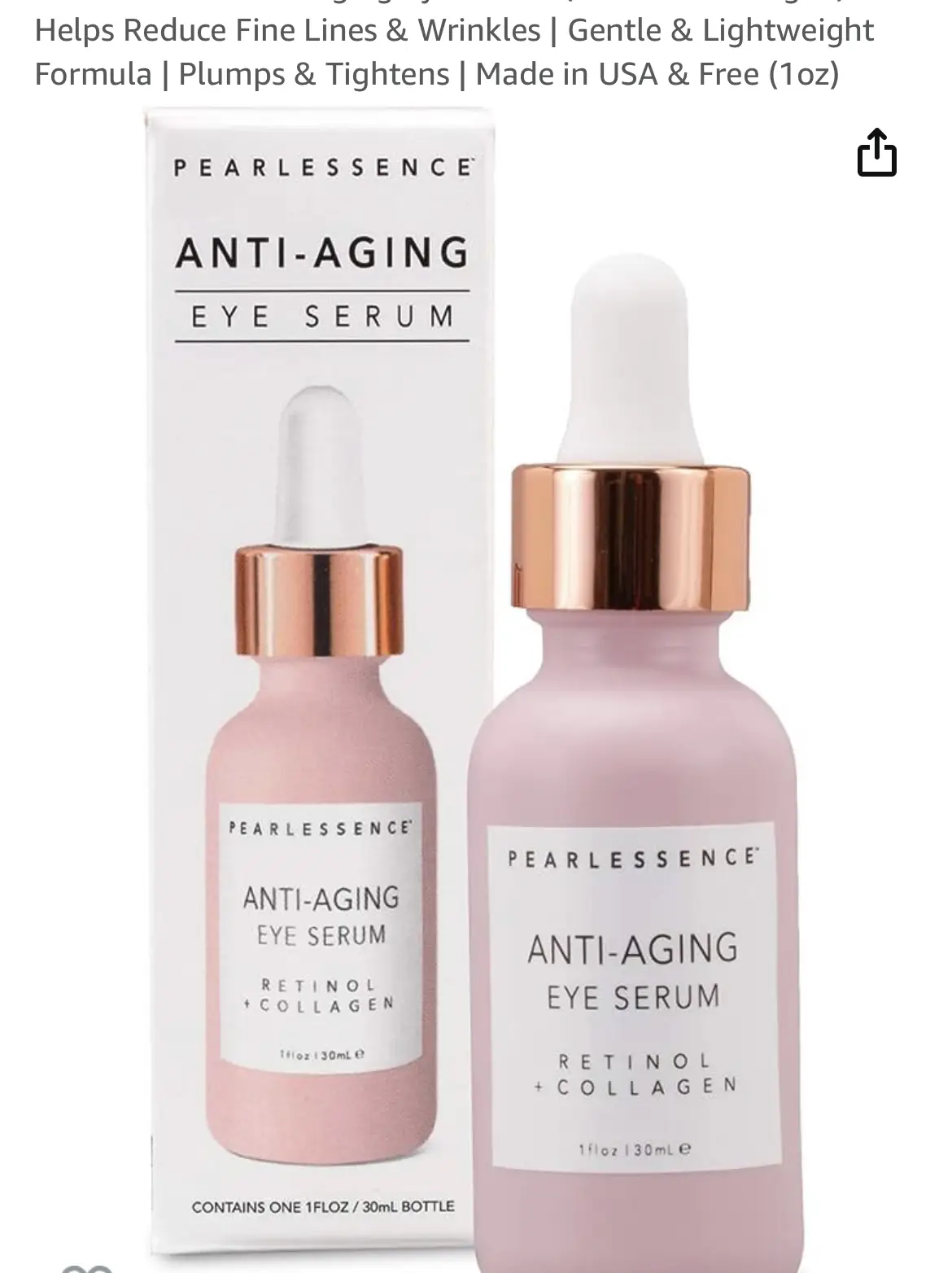 Pearlessence Brightening Eye Serum with Vitamin C + B3 – Helps Reduce  Appearance of Fine Lines & Dark Under Eye Circles | Lightweight | Made in  USA