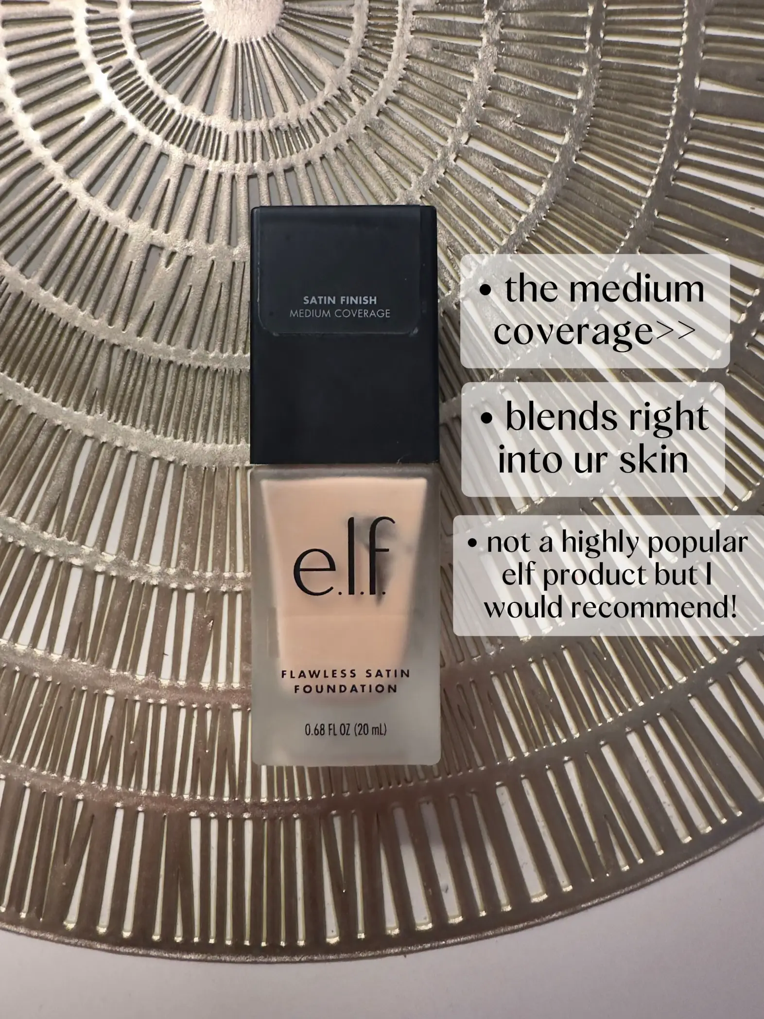 e.l.f. Flawless Finish Foundation, Lightweight & Medium Coverage,  Semi-Matte Finish, Vanilla, 0.68 Fl Oz (20mL)