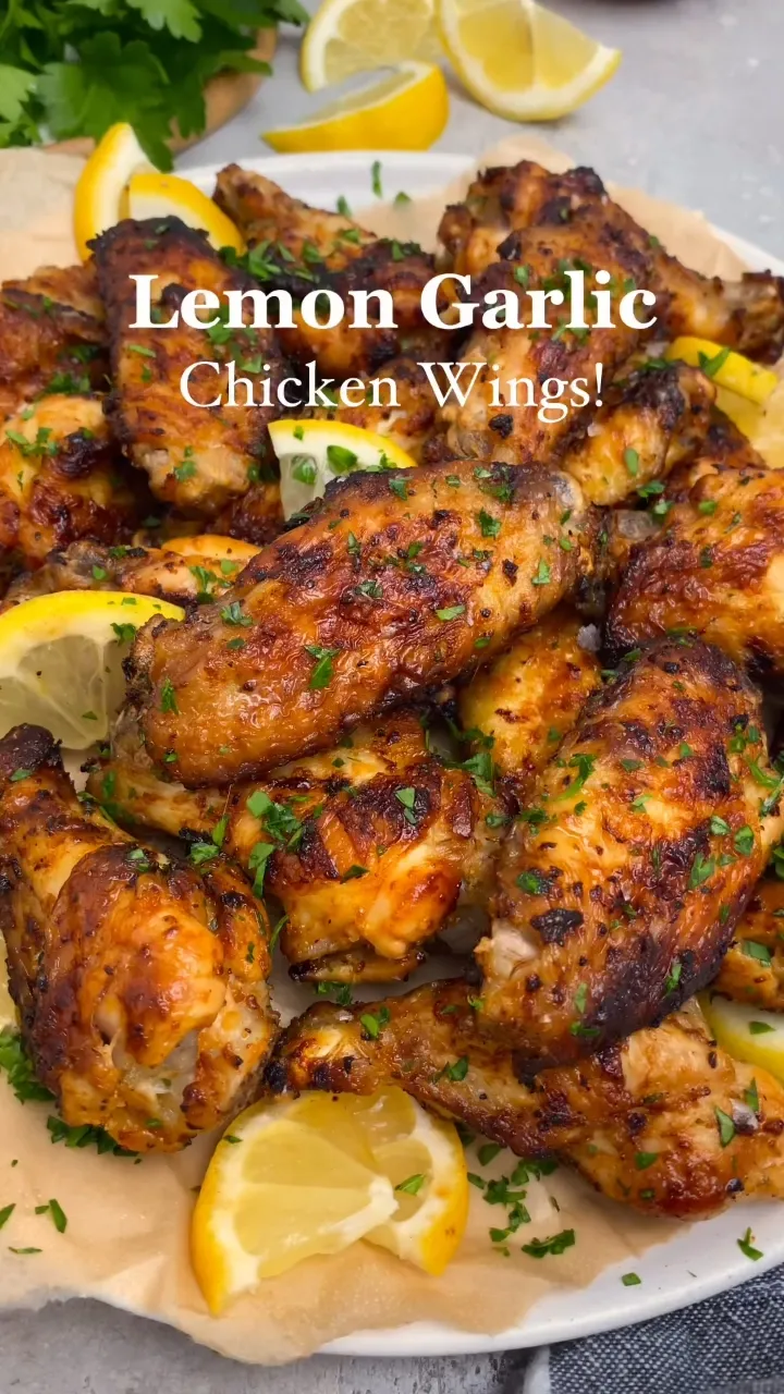 Easy Lemon Garlic Chicken Wings 🍗 | Video published by GlamorousGaze ...