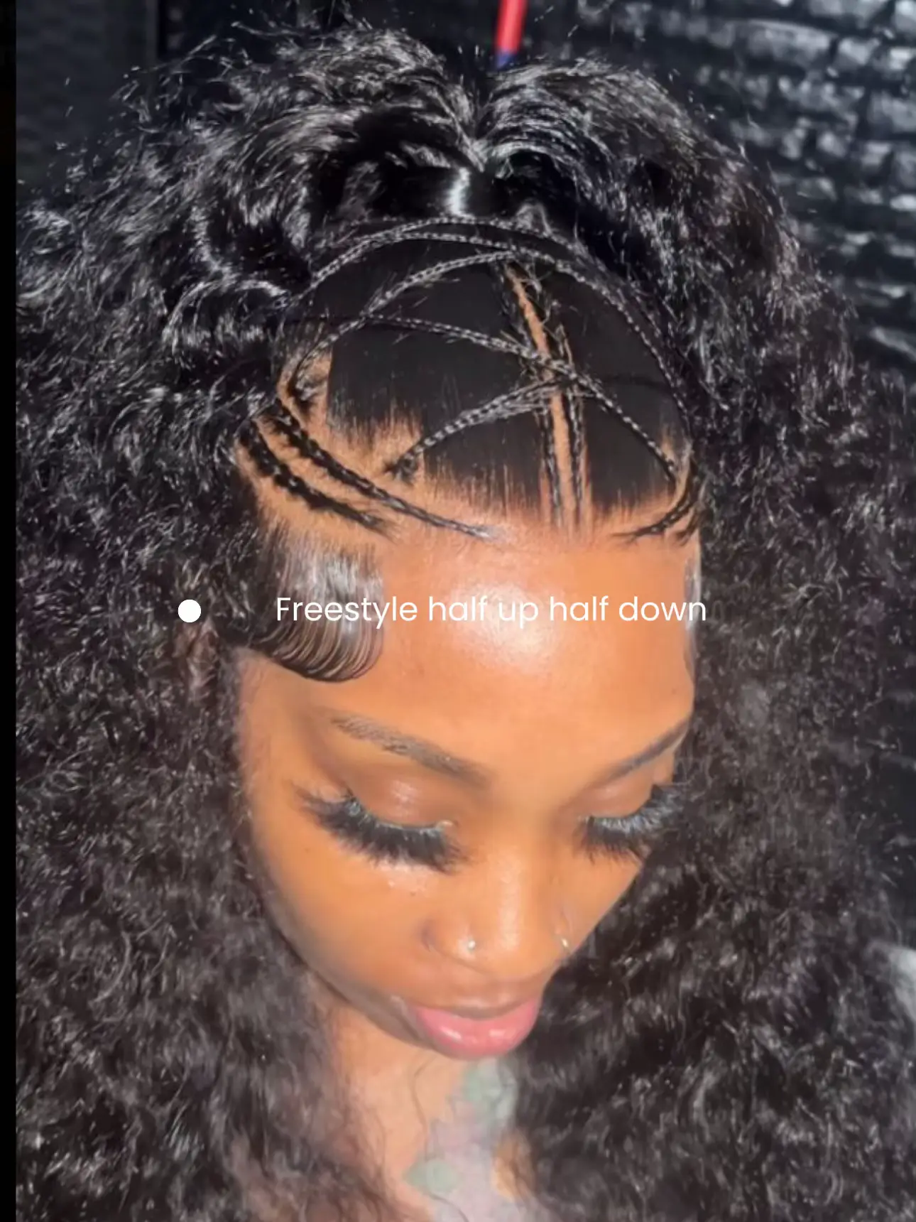 Goddess Braids Deep Wave Lace Frontal Wig Braided Half Up Half