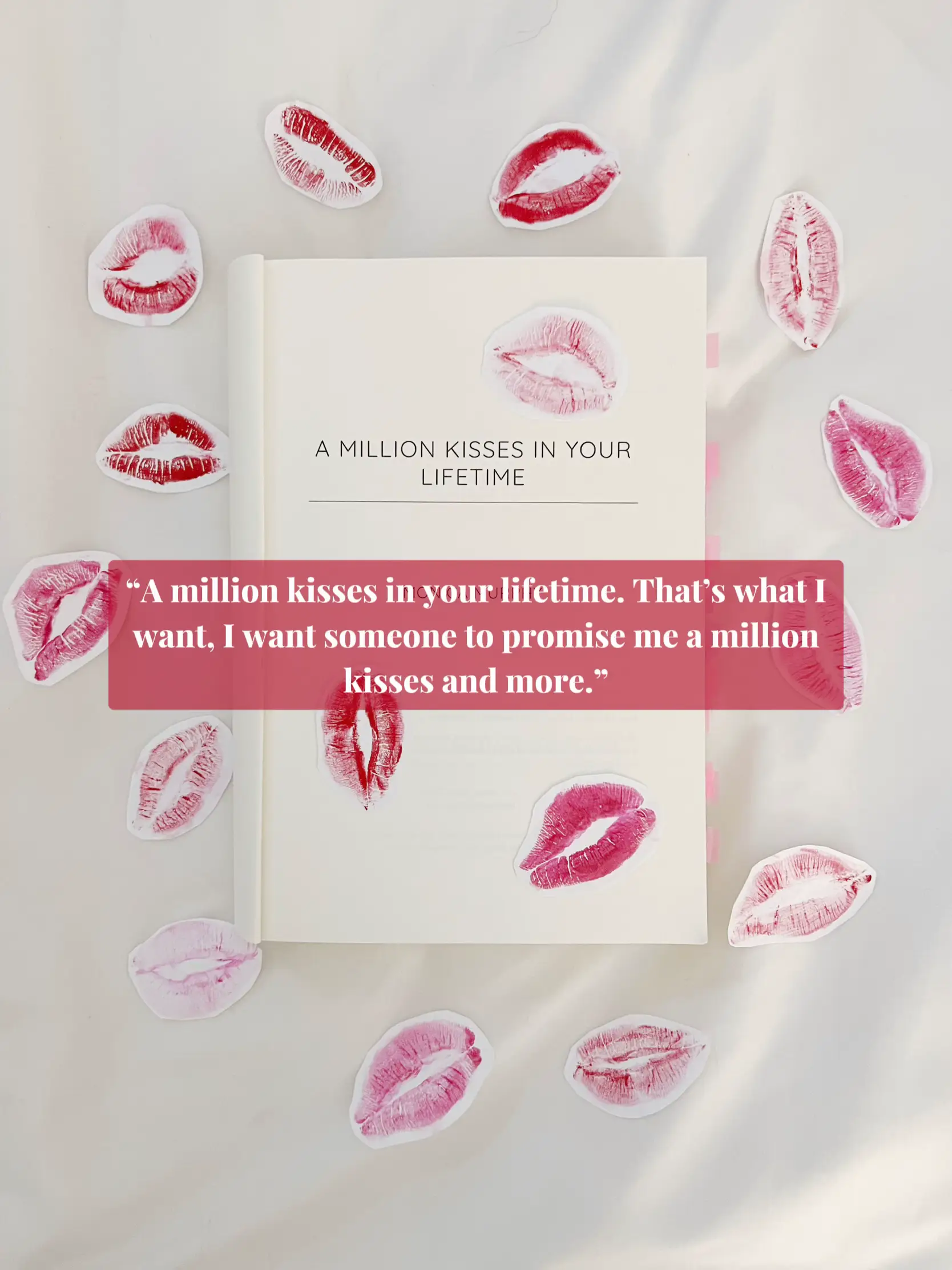  A pink lipstick ad with a quote from a movie.
