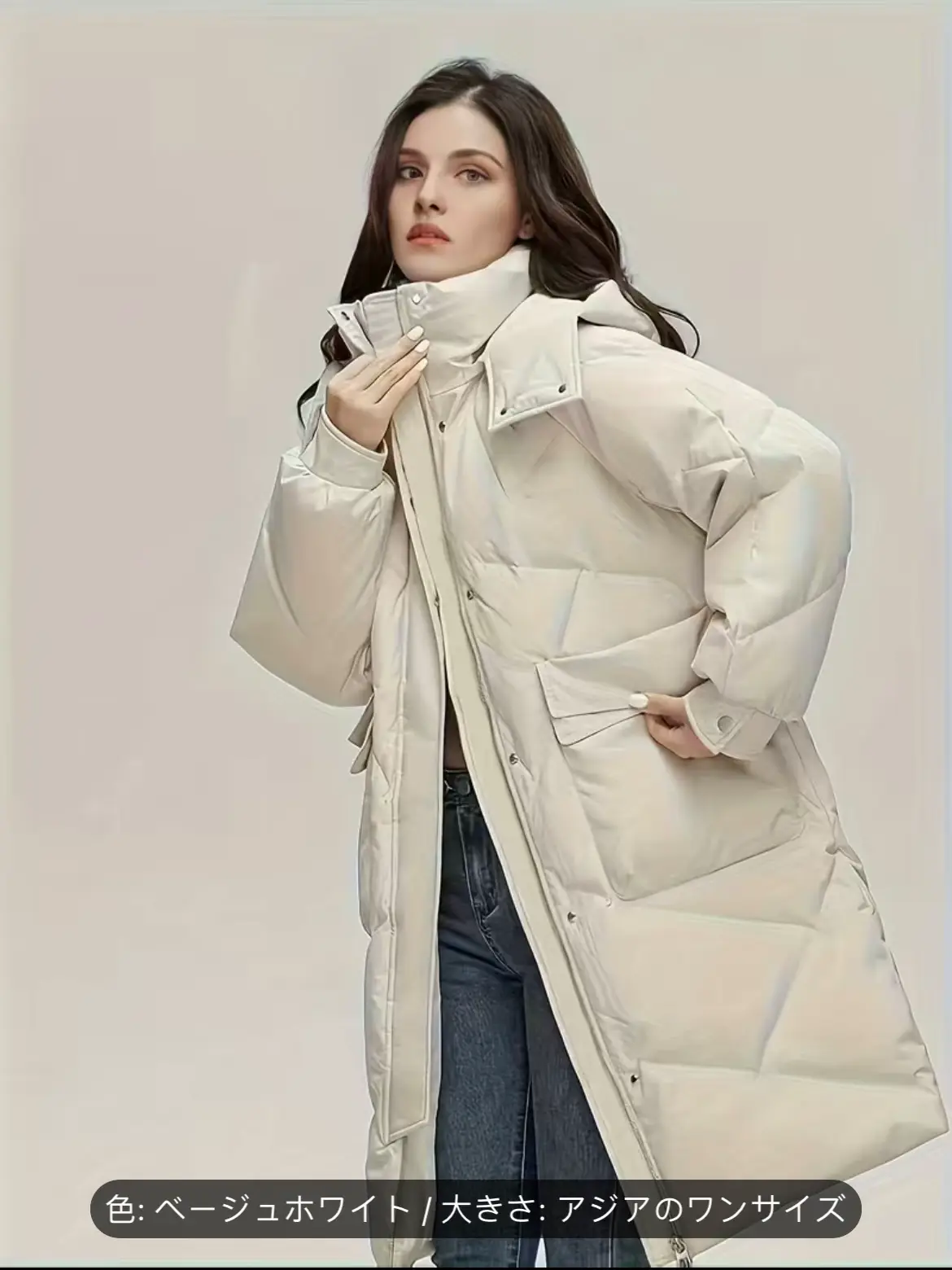 ポケットフロント暖かいフード付きコート、エレガントな長袖ソリッド冬