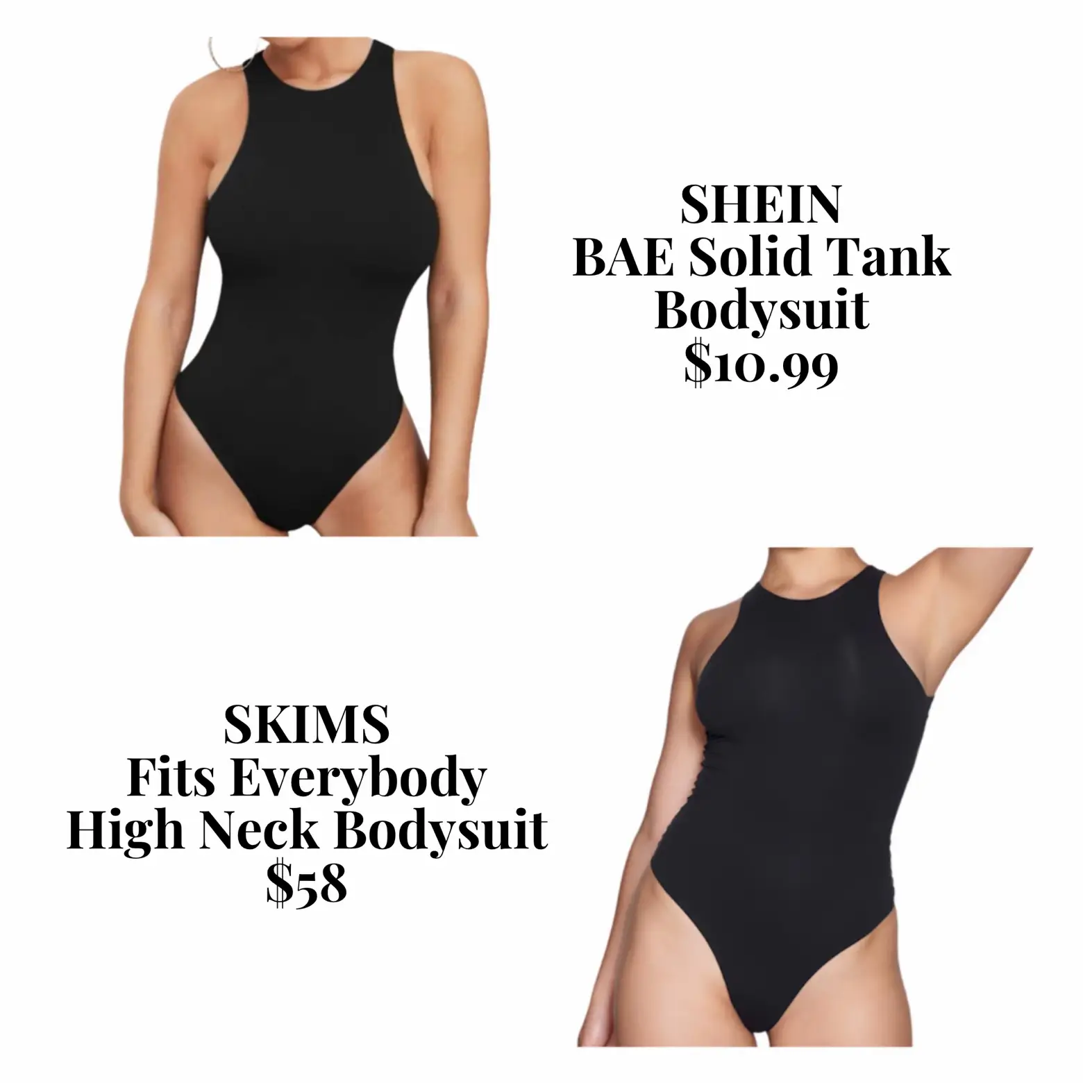 SHEIN BAE Solid Tank Bodysuit (Kim K Skims Similar), Women's