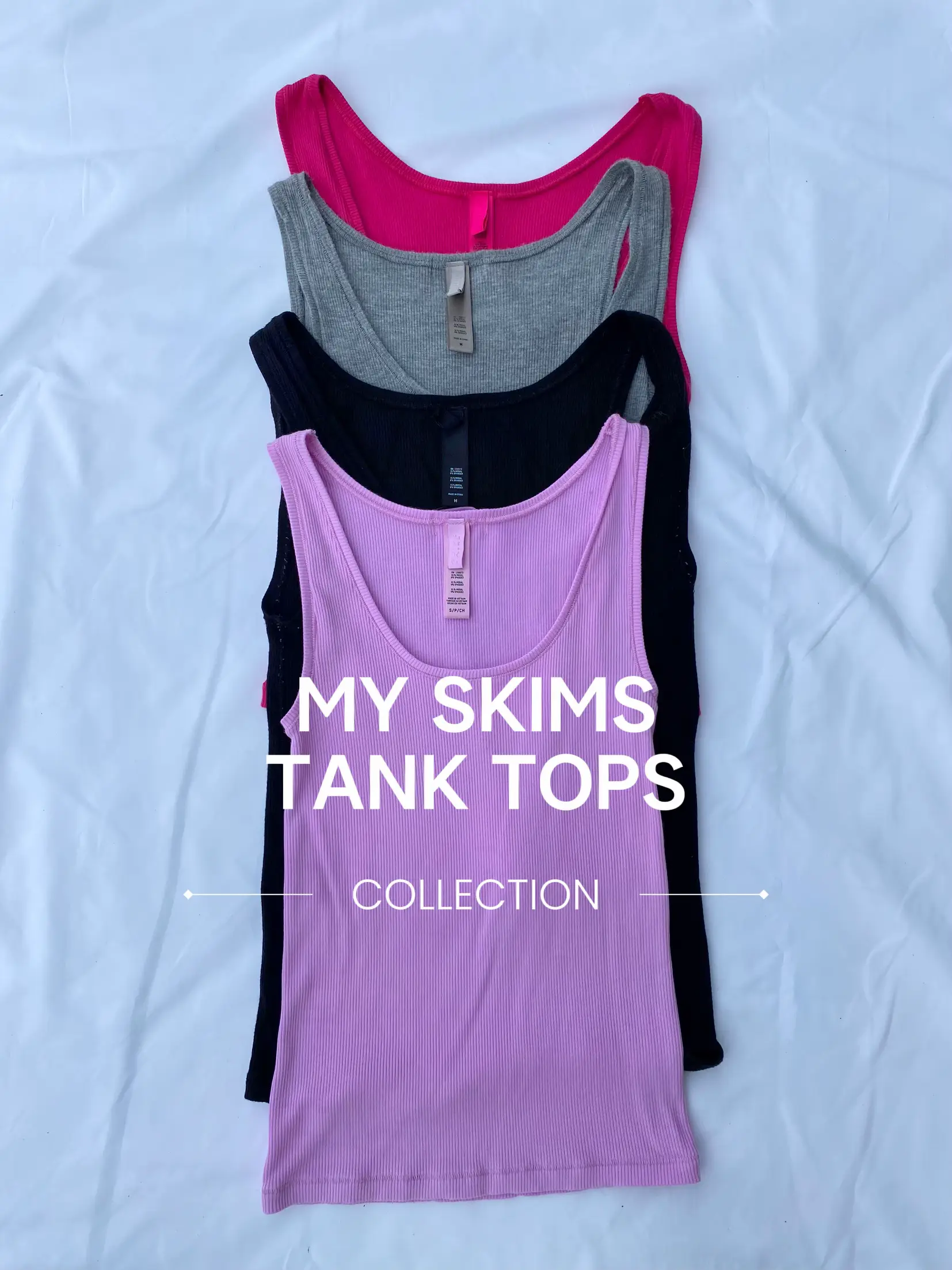 Try-On the Cotton Rib Tanks by @SKIMS with me 🤍 #skims