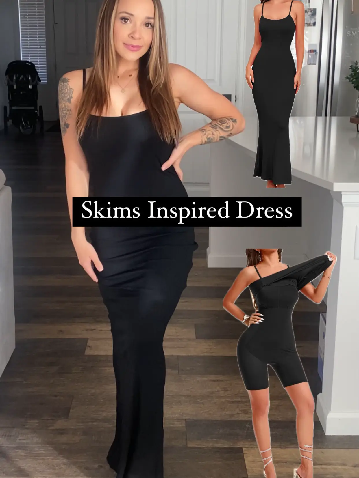 This dress holds everything! LITERALLY! #shapewear #dress #skims #fa