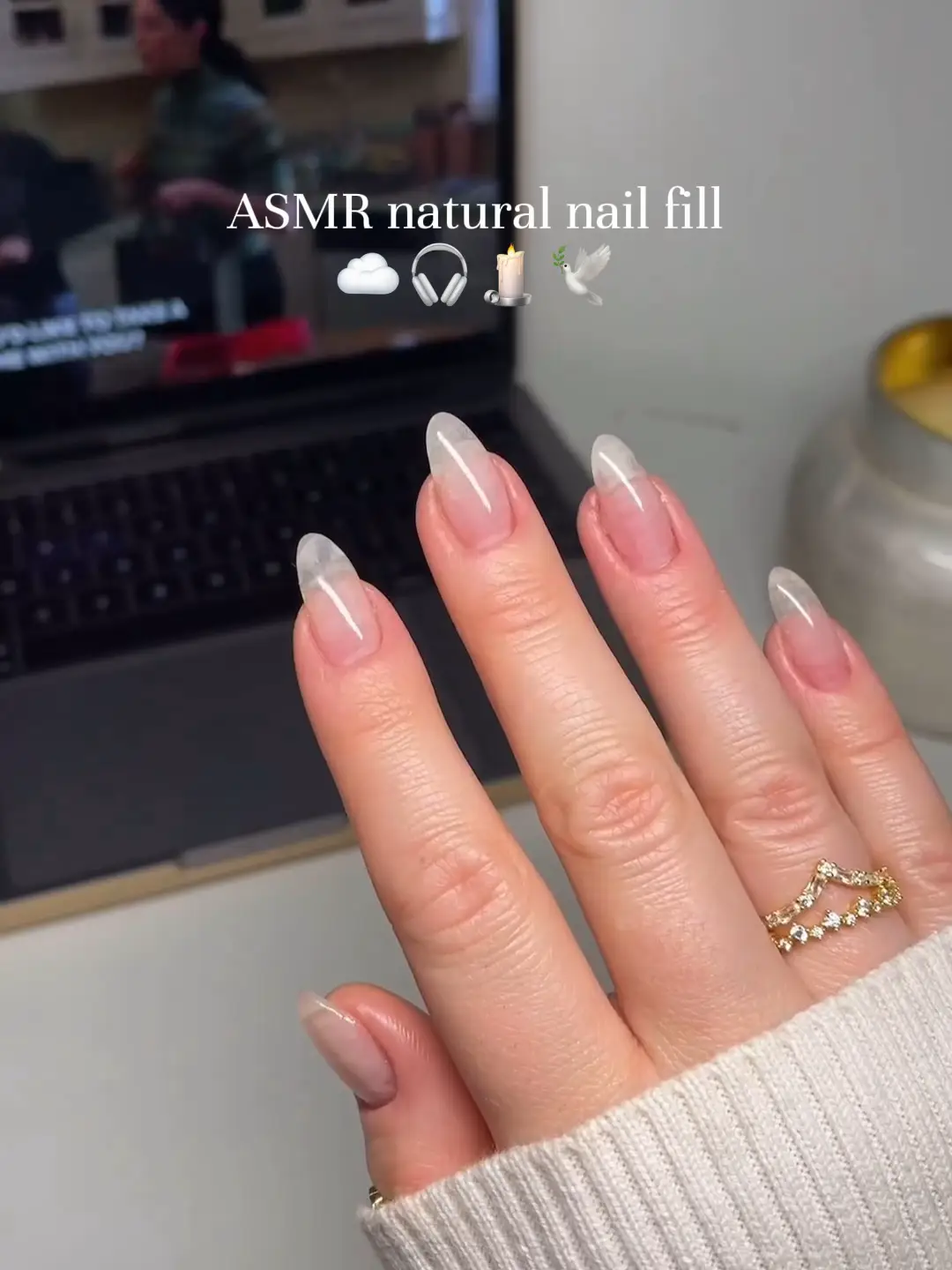 asmr natural nail fill 🎧☁️