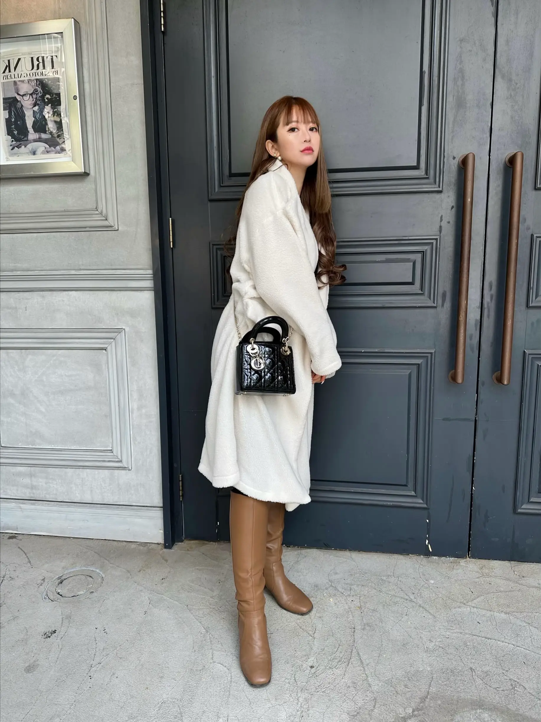 熊さん可愛い冬チェックロングコート⭐︎デートにも最適 熊さん可愛い冬チェックロングコート⭐︎デートにも最適 くま