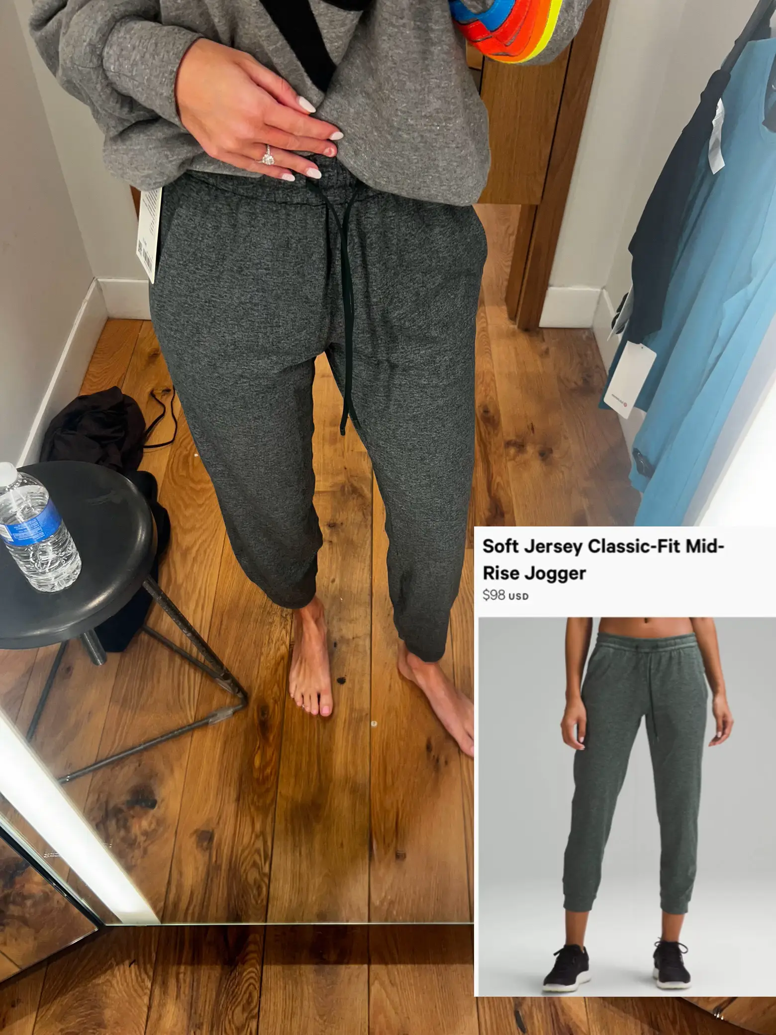 Lululemons soft jersey fit mid rise jogger is the perfect length