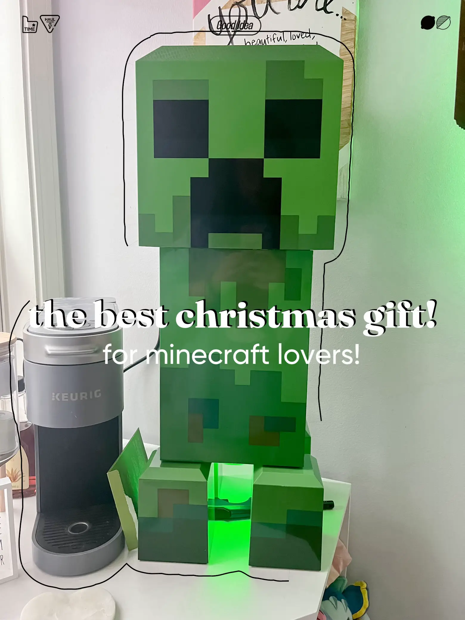 Minecraft Boys Mug and Sock Gift Set Green Creeper Graphic - Boxed