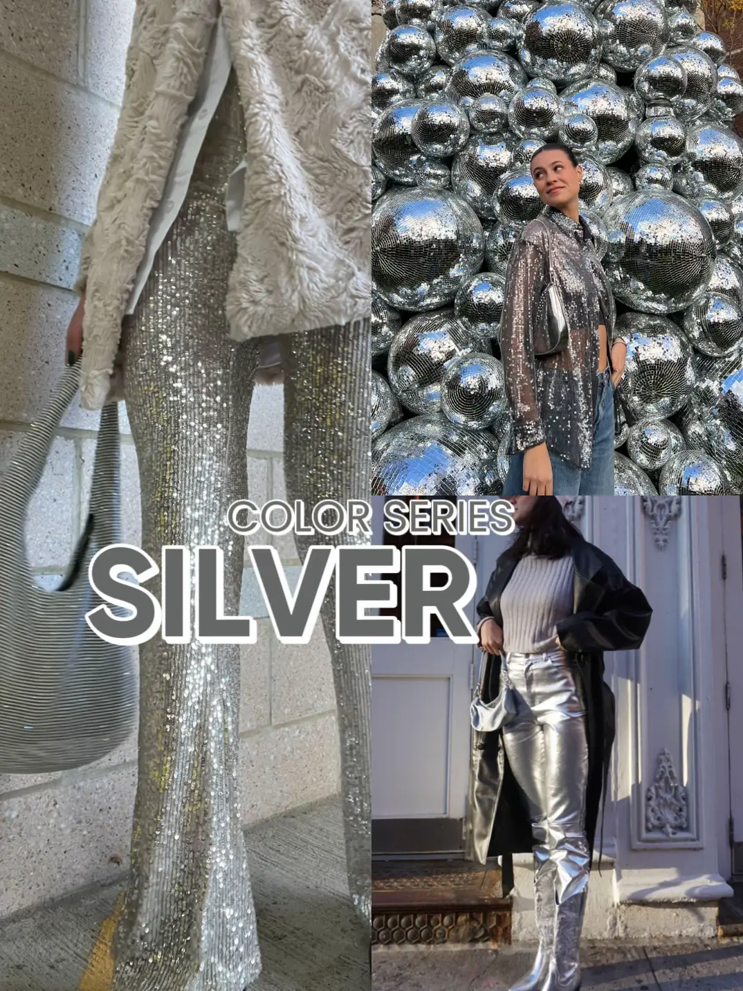 Silver pants outfit ideas!🪩⚡️🫧 1, 2, or 3?! Which outfit is your  favorite?!🤍 You can quickly shop all my outfits in my LTK
