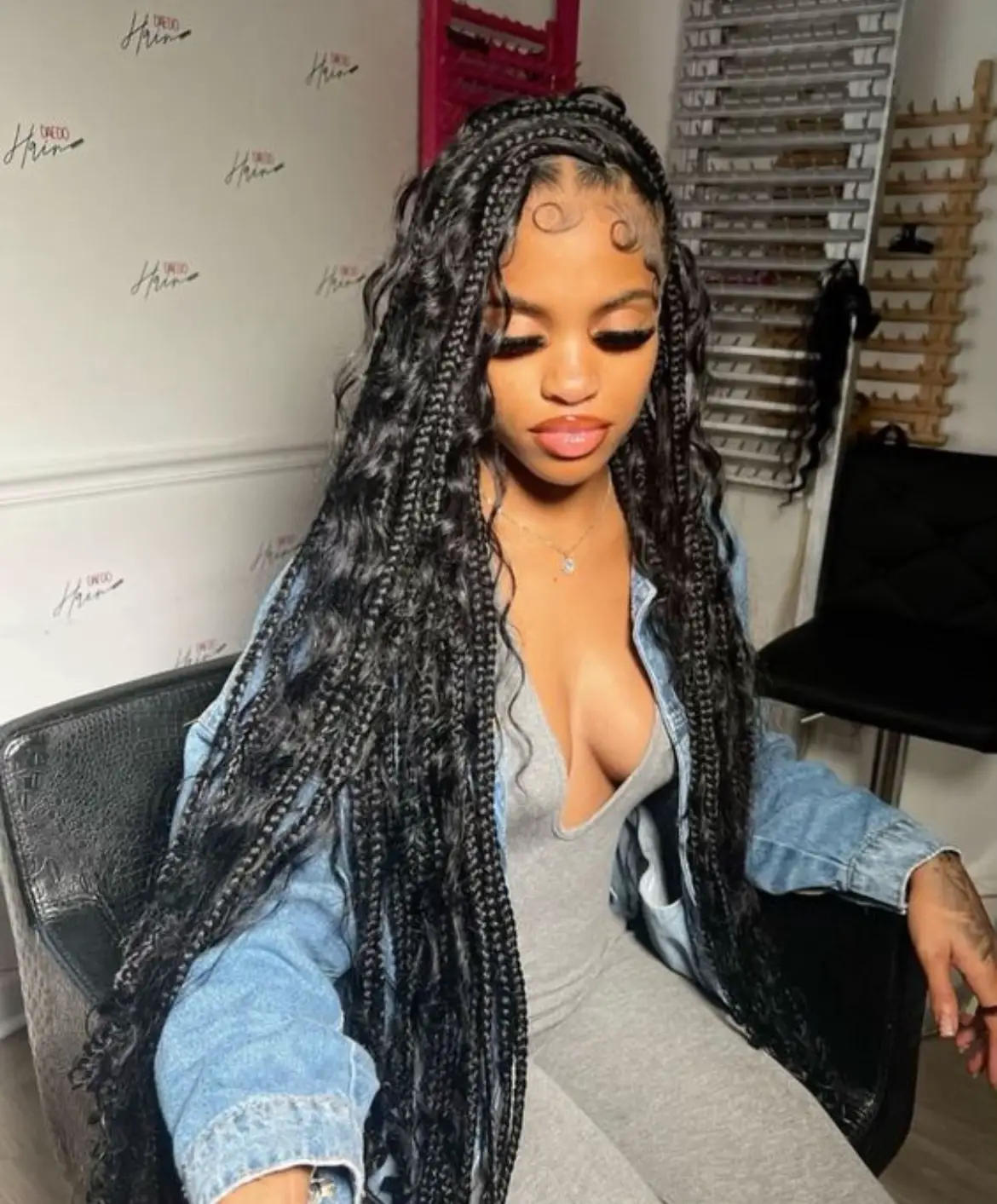 Boho braids for the win🏆🔥🔥.Book this style under Small Medium