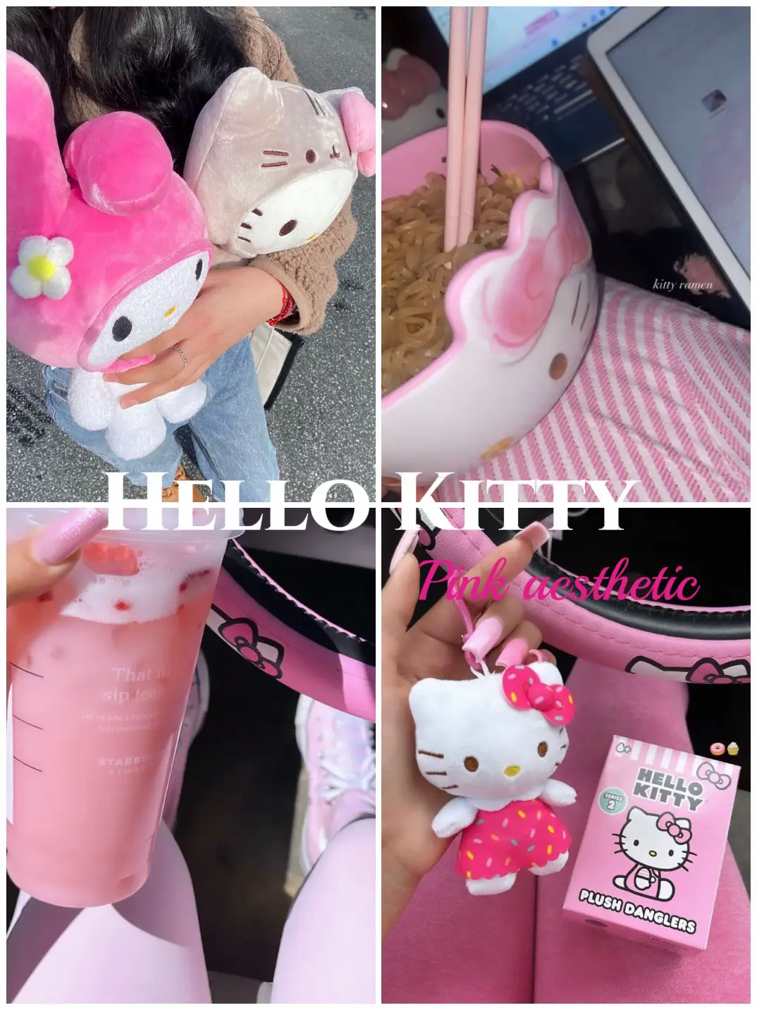 Hello Kitty Die-Cut PLUSH Slippers PINK Indoor US 8 Inspired by You.