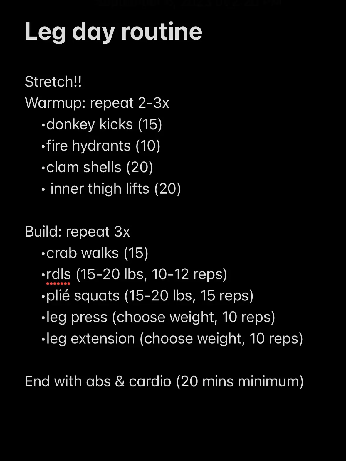 Leg best sale workout schedule