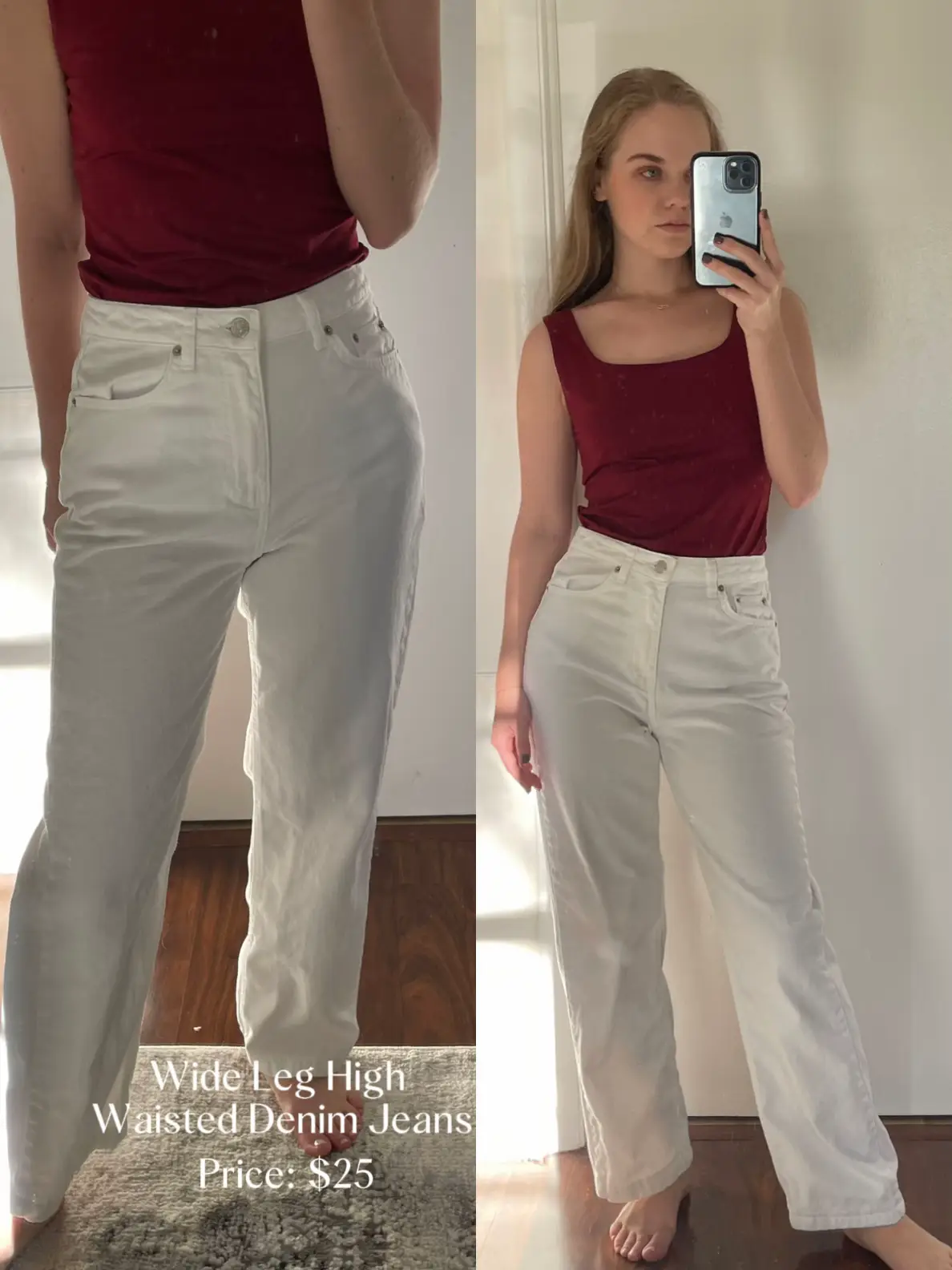 Scarlet Off White High Rise Straight Leg Jeans