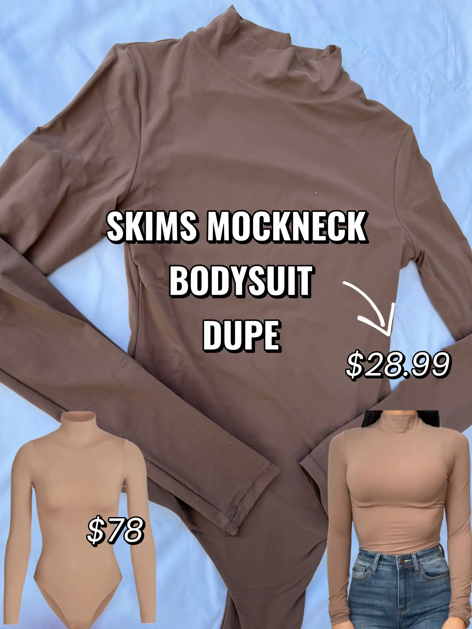 Skims Mockneck Bodysuit Dupe from