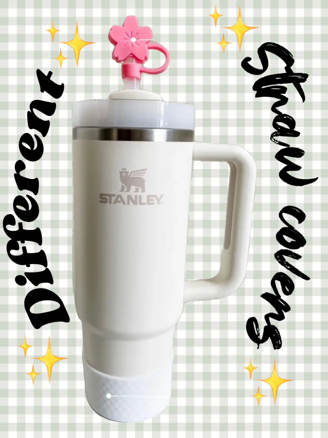 How cute! Stanley Christmas straw covers! #stanleycup #stanleytumbler