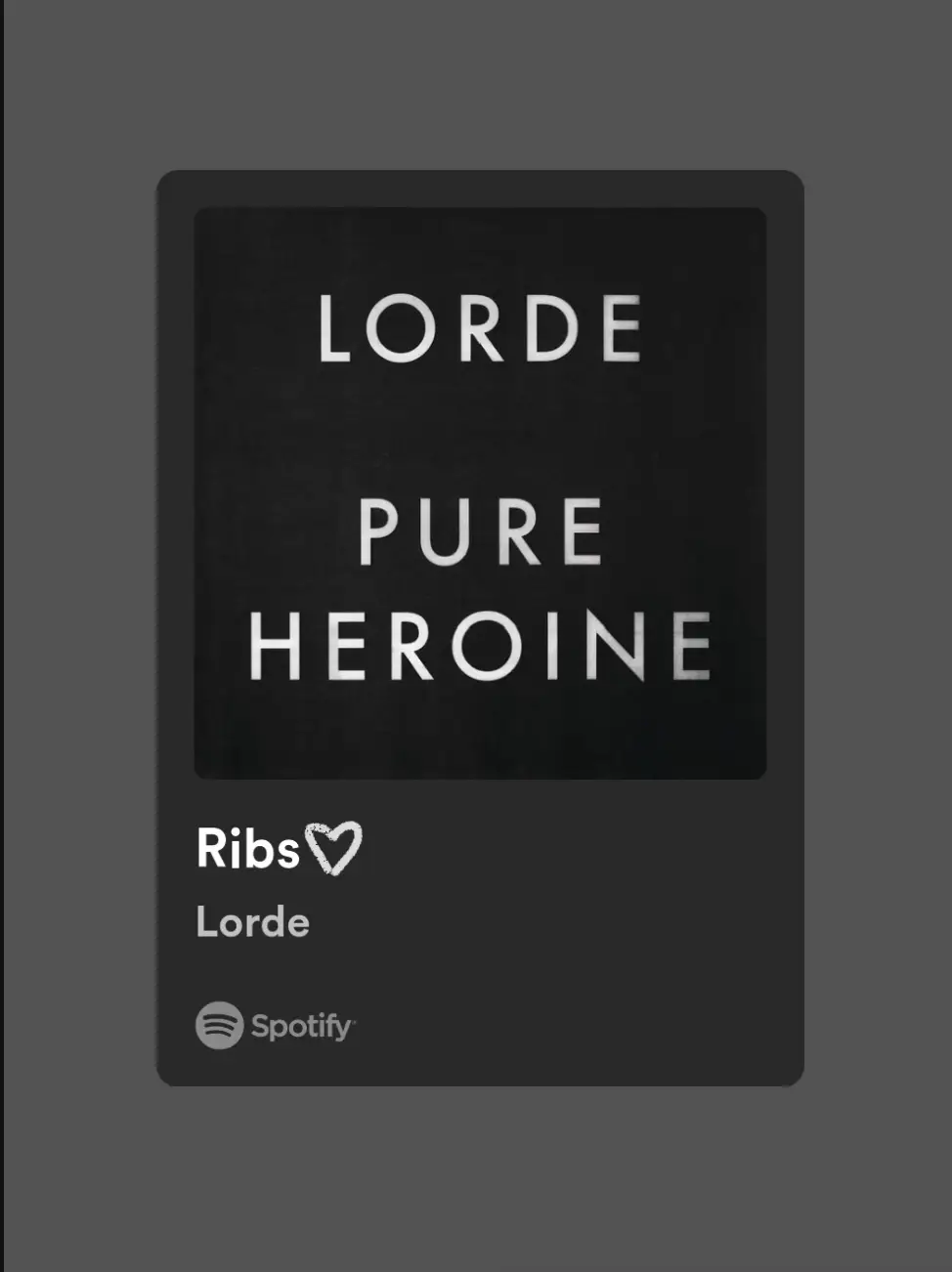  A Spotify ad for Lorde's song Pure Heroine.