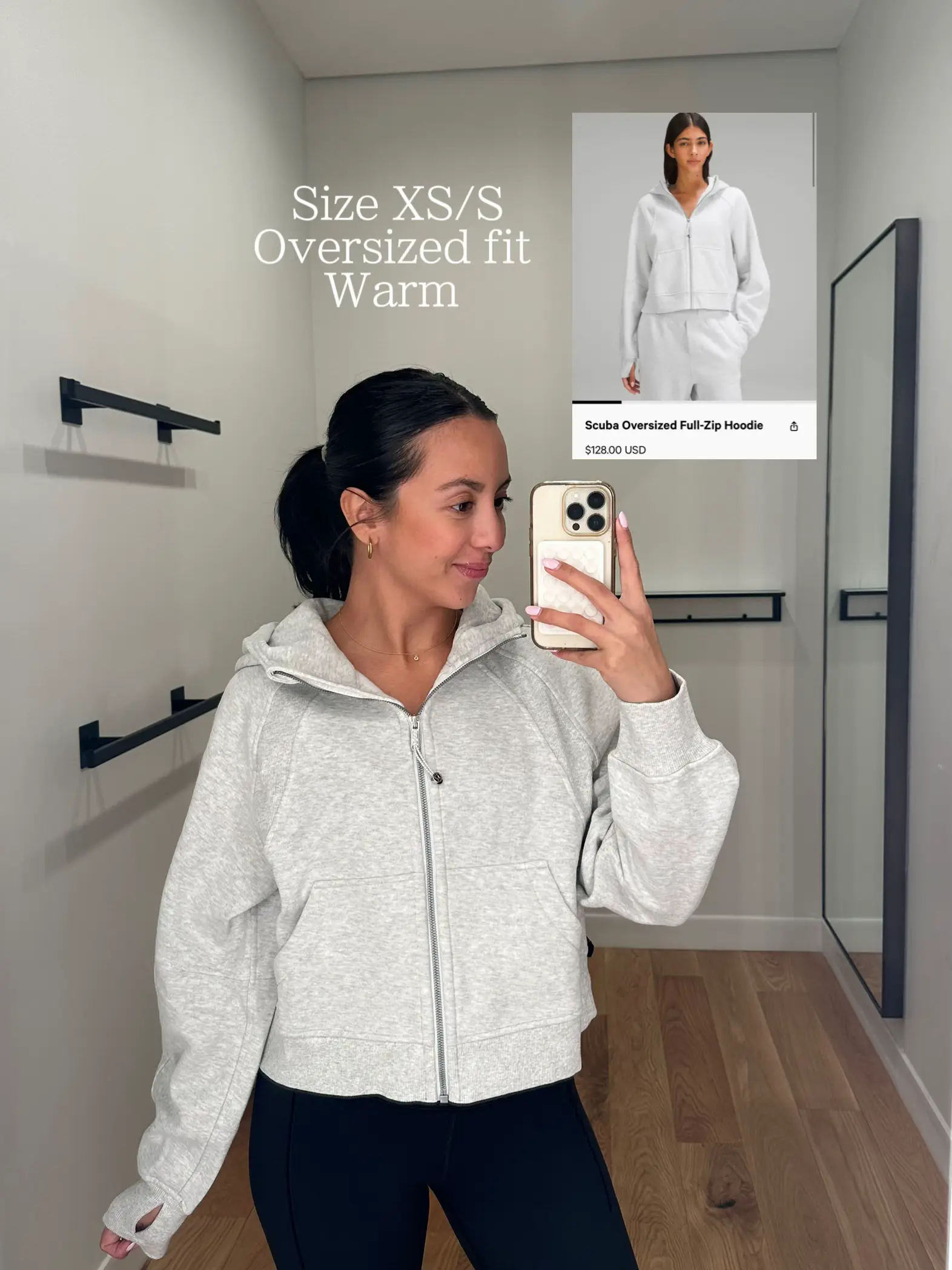 CRZ YOGA Women's Oversied Fit Outerwear Fleece Lined Half Zip Hoodies