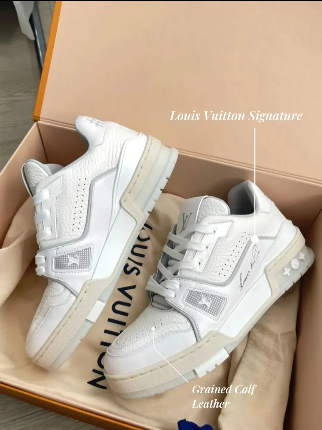 Lv trainer leather high trainers Louis Vuitton White size 6 UK in