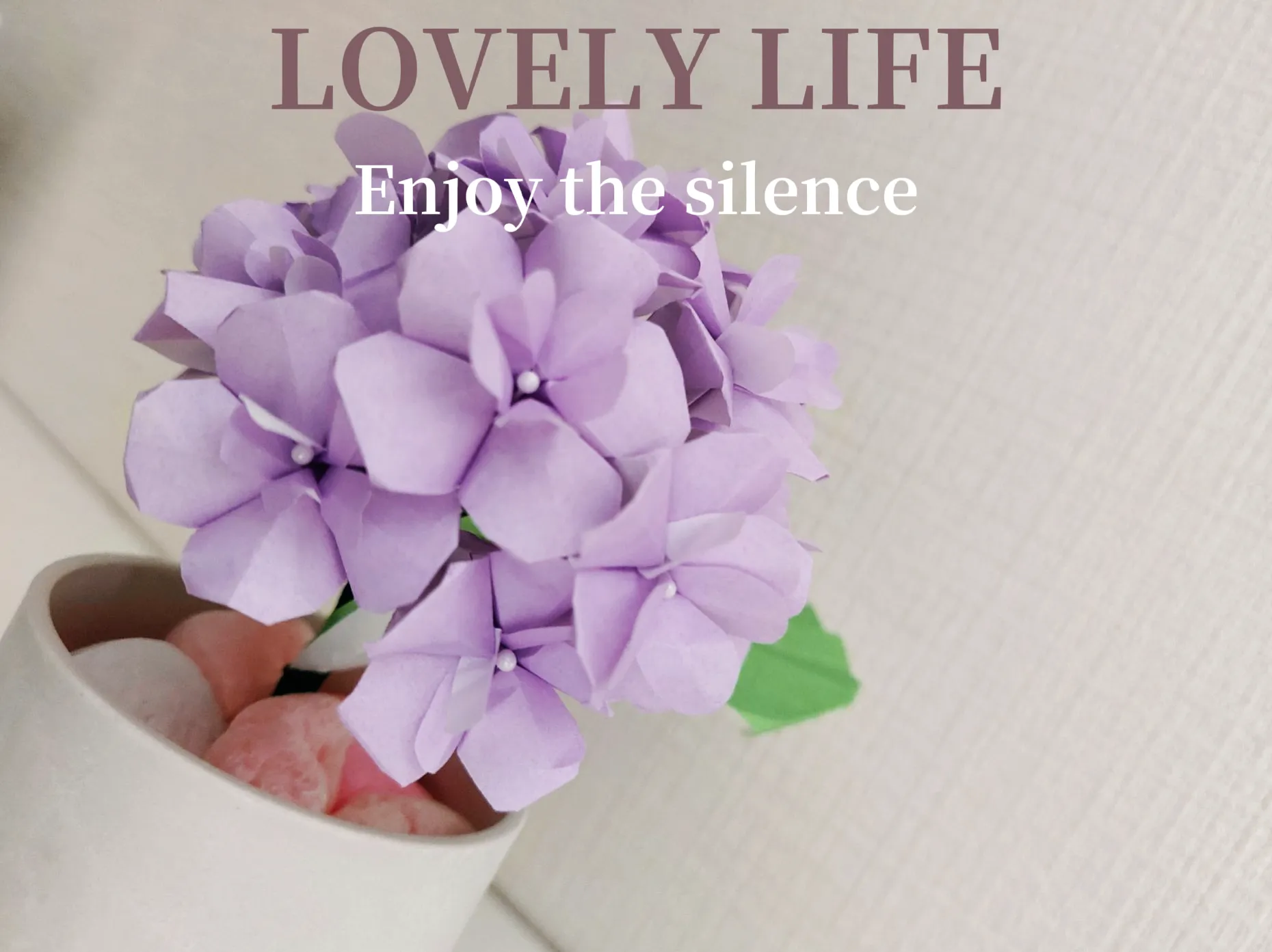 折り紙 紫陽花 立体 赤紫 壁面飾り あじさい かなしい