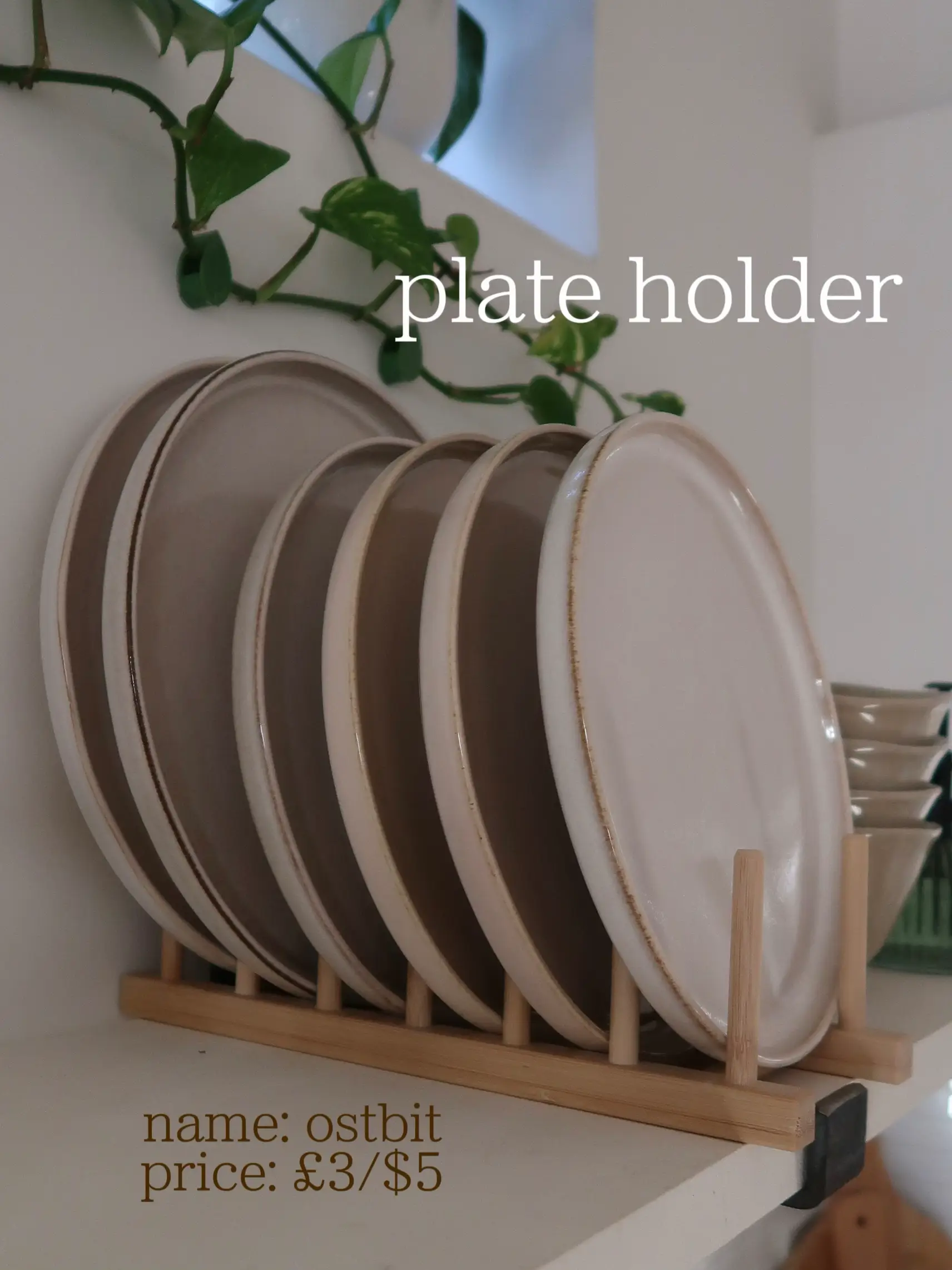 OSTBIT Plate holder, bamboo - IKEA