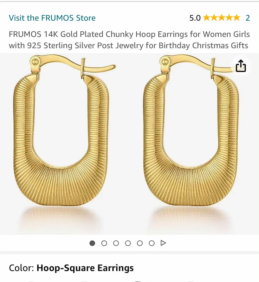 PAVOI 14K Gold Plated 925 Sterling Silver Post Square Hoop Earrings |  Geometric Rectangle Gold Hoop Earrings for Women