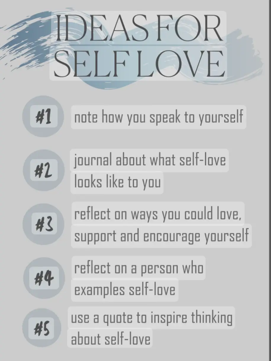  A list of ideas for self-love