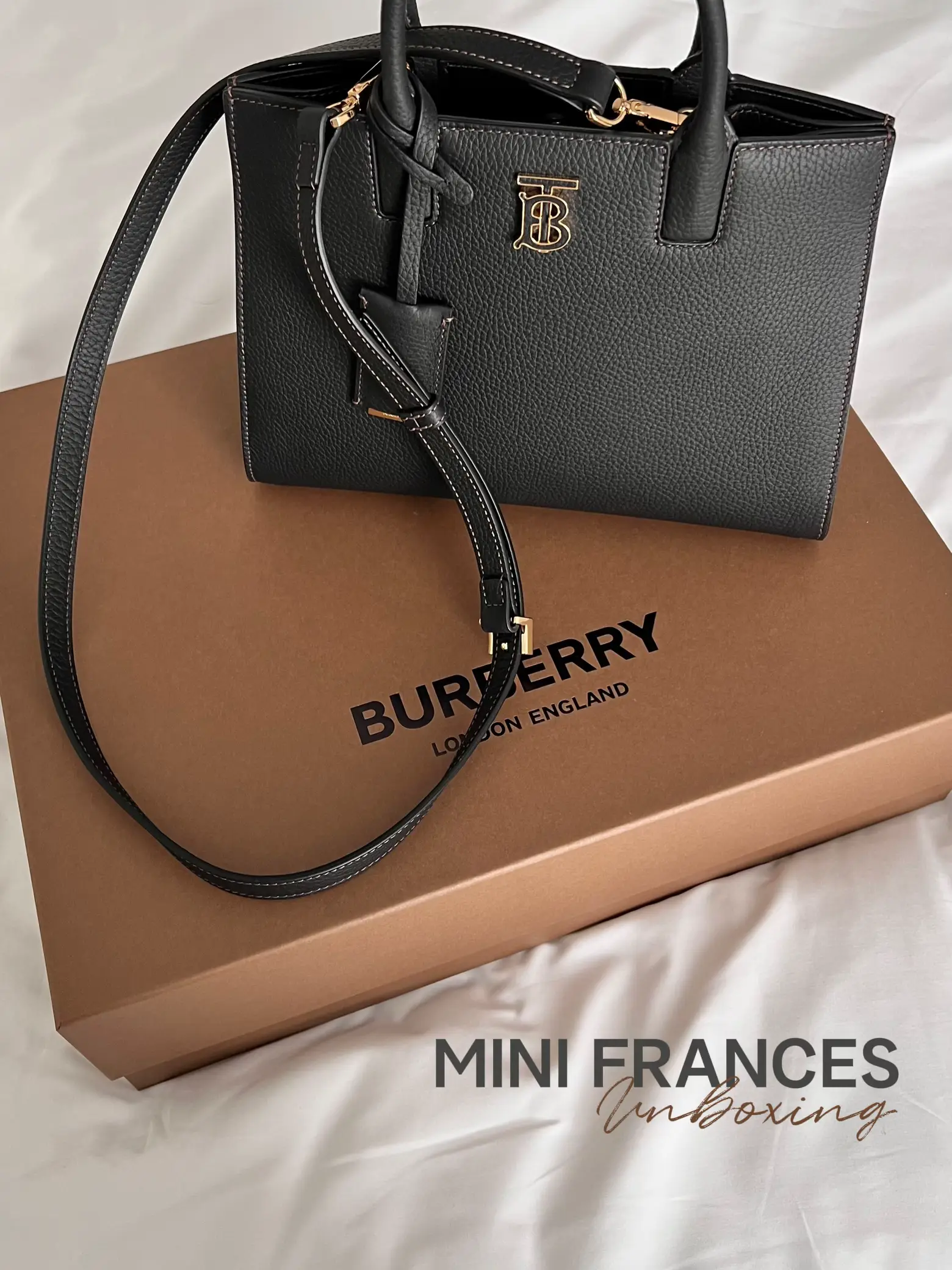 Burberry Mini Frances bag light grey