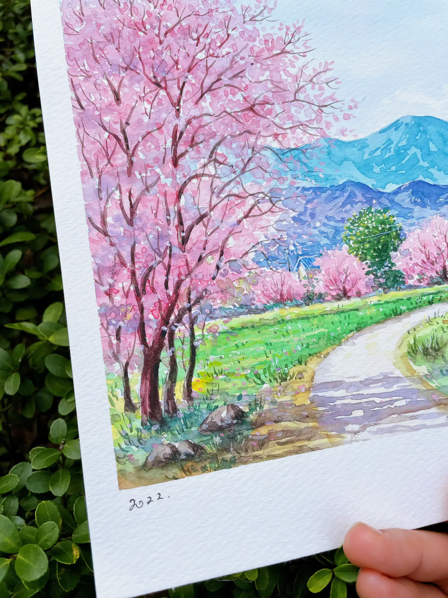 癒しの水彩画1088 mt.fuji