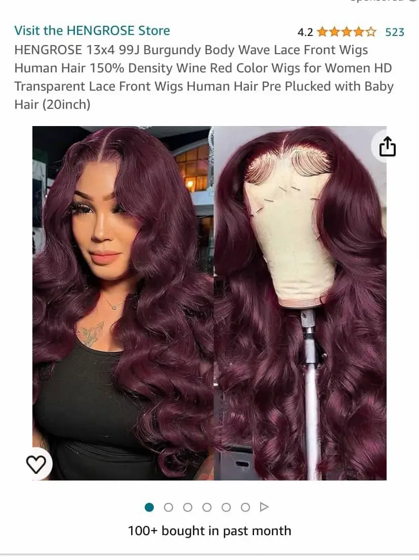  HENGROSE 13x4 99J Burgundy Body Wave Lace Front Wigs Human  Hair 150% Density Wine Red Color Wigs for Women HD Transparent Lace Front  Wigs Human Hair Pre Plucked with Baby